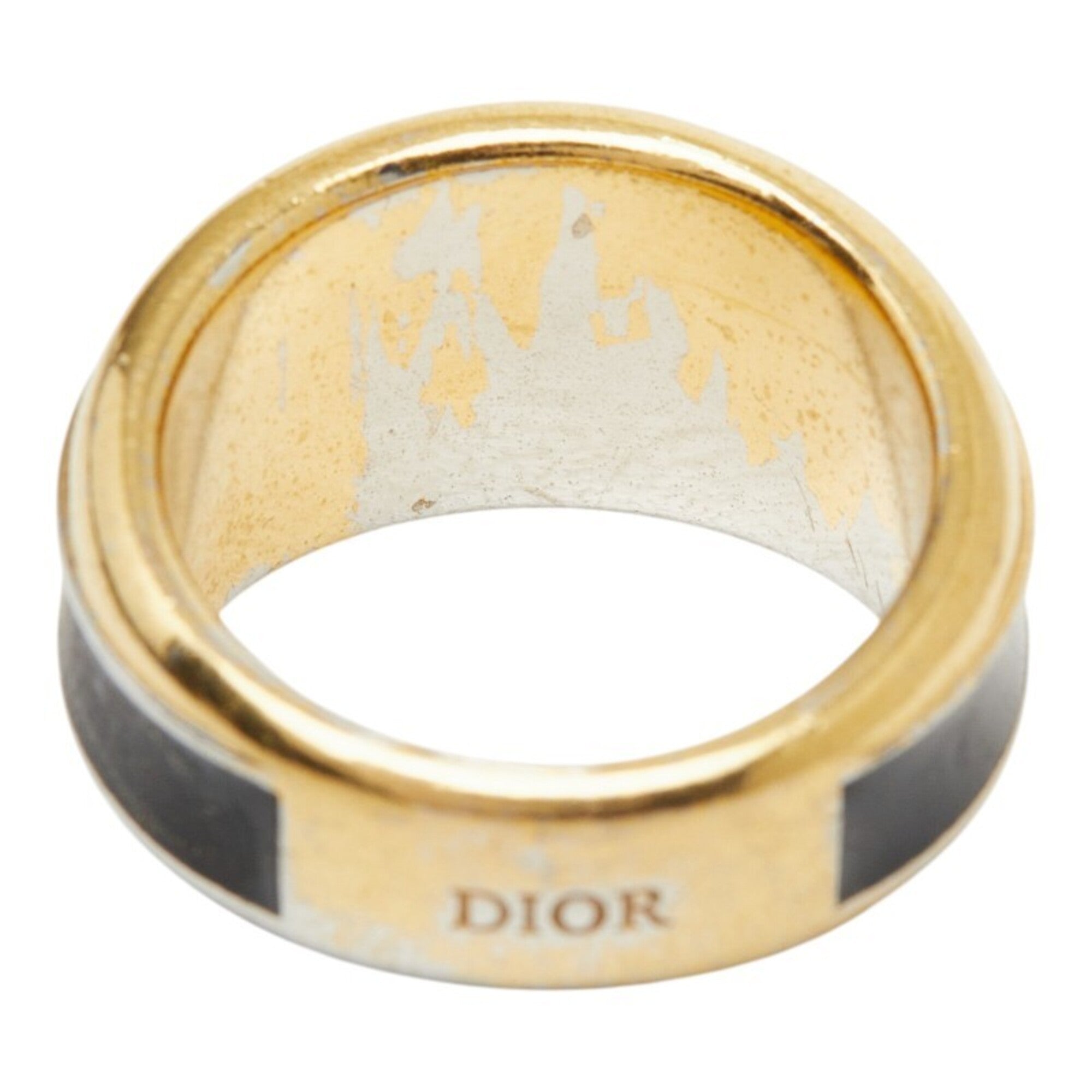 Christian Dior Gold Black Band Ring (Pre-Owned)