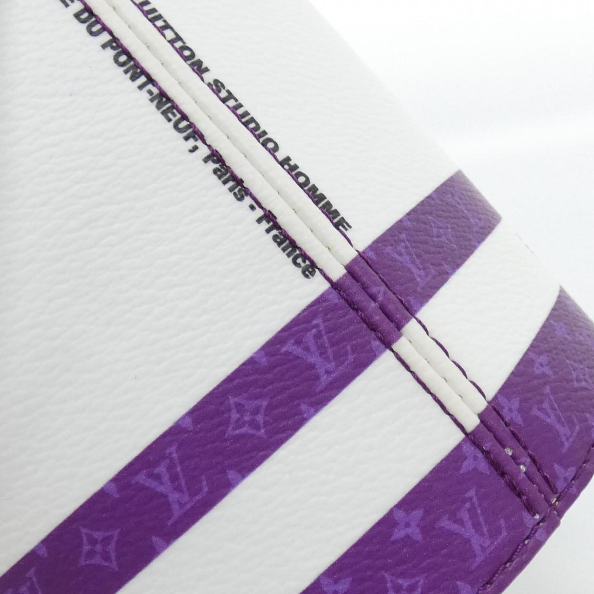 Louis Vuitton Purple Violet White Coated Canvas Handbag (Pre-Owned)