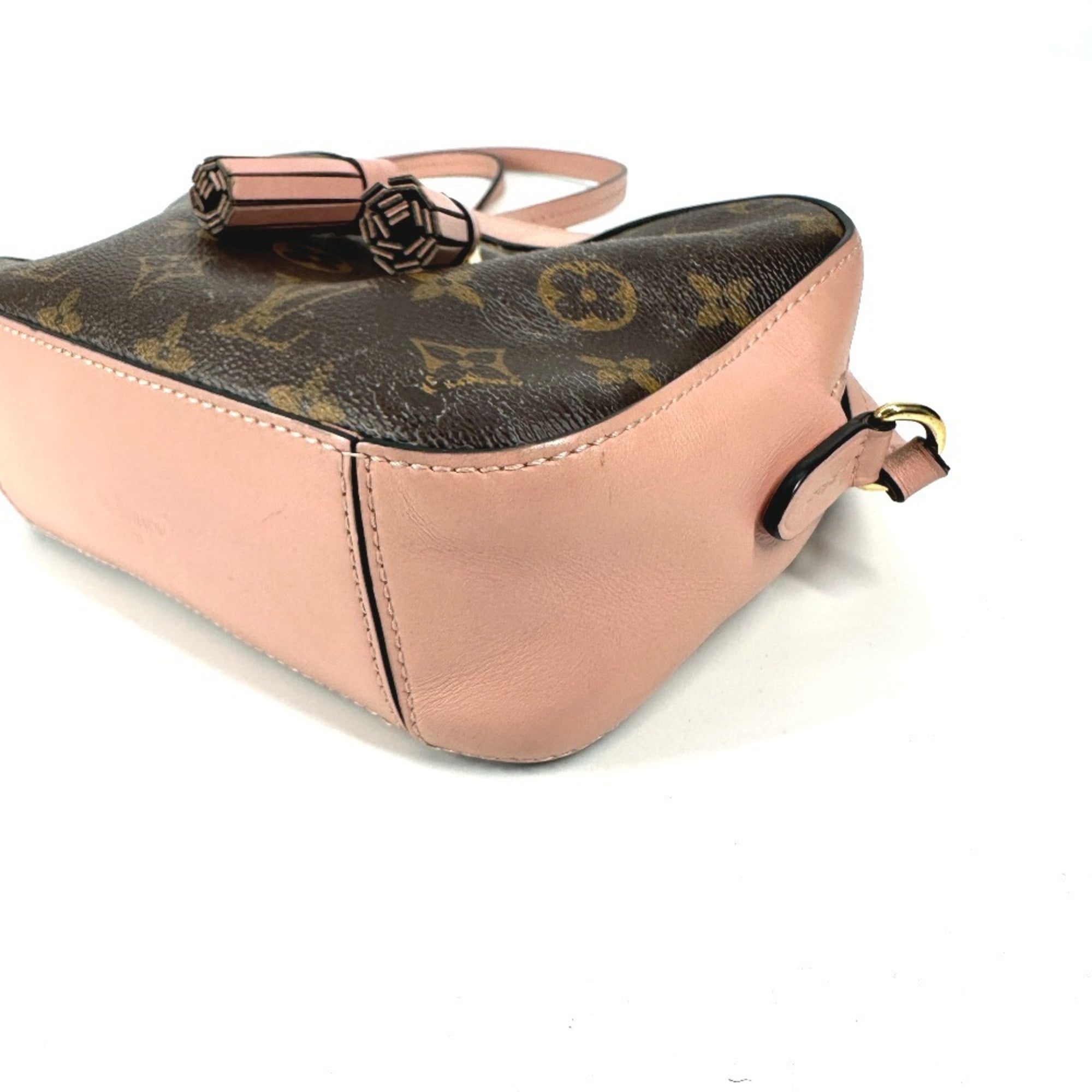 Louis Vuitton Brown Pink Rose Poudre Monogram Canvas Leather Handbag Pochette Shoulder Bag (Pre-Owned)