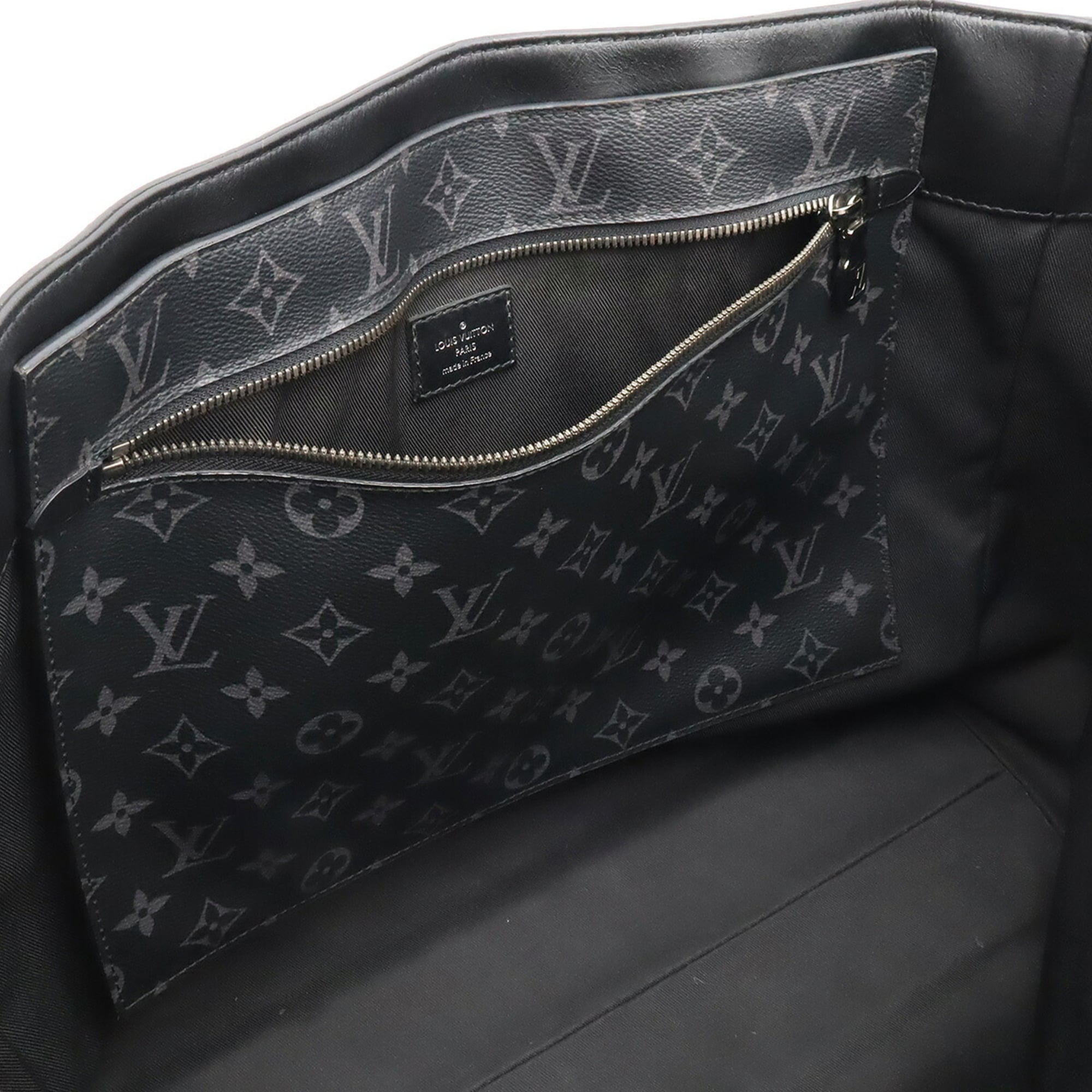 Louis Vuitton Black Gray Monogram Eclipse Canvas Pvc Coated Canvas Leather Handbag Pouch Tote Bag (Pre-Owned)