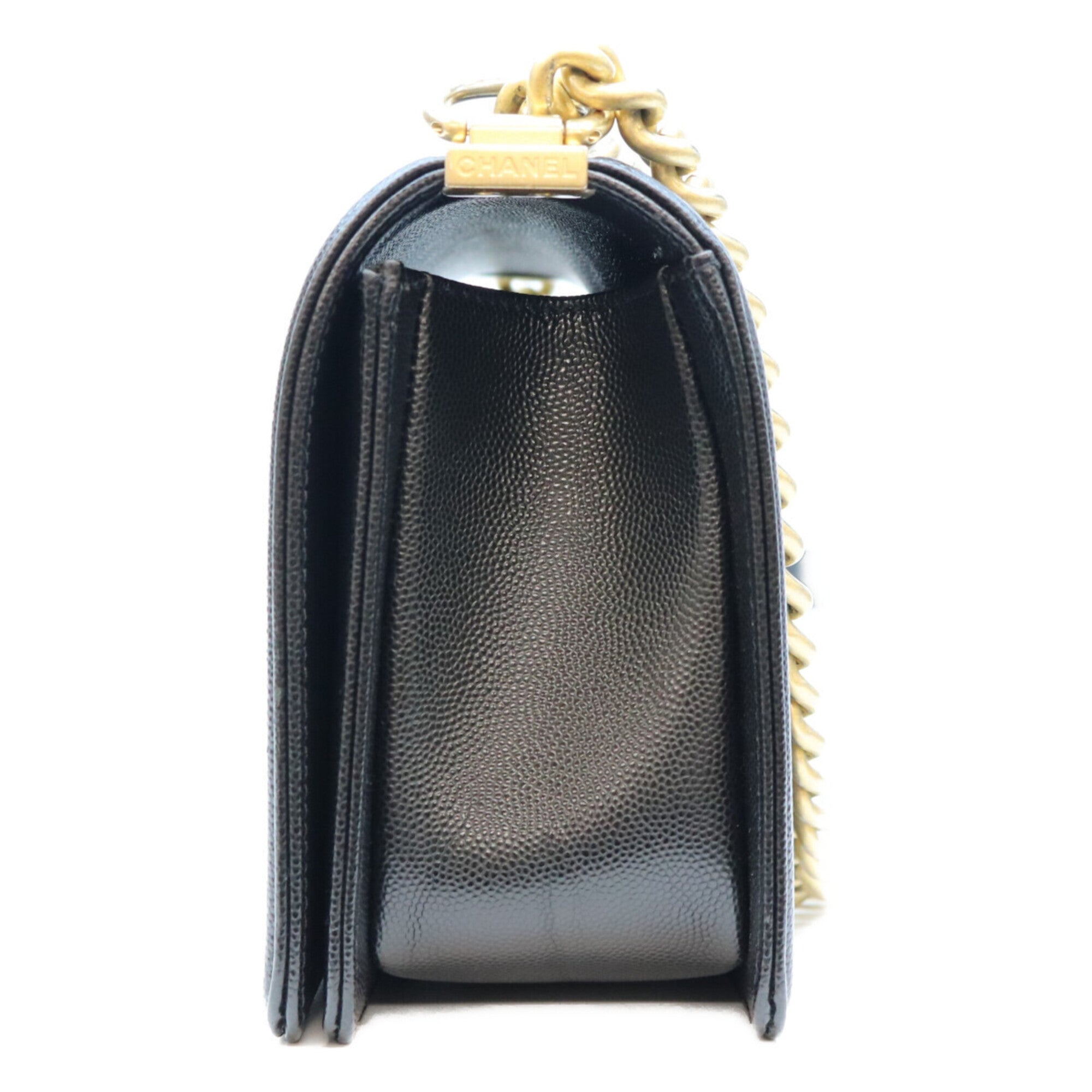 Chanel Black Grained Calfskin Shoulder Bag (Pre-Owned)