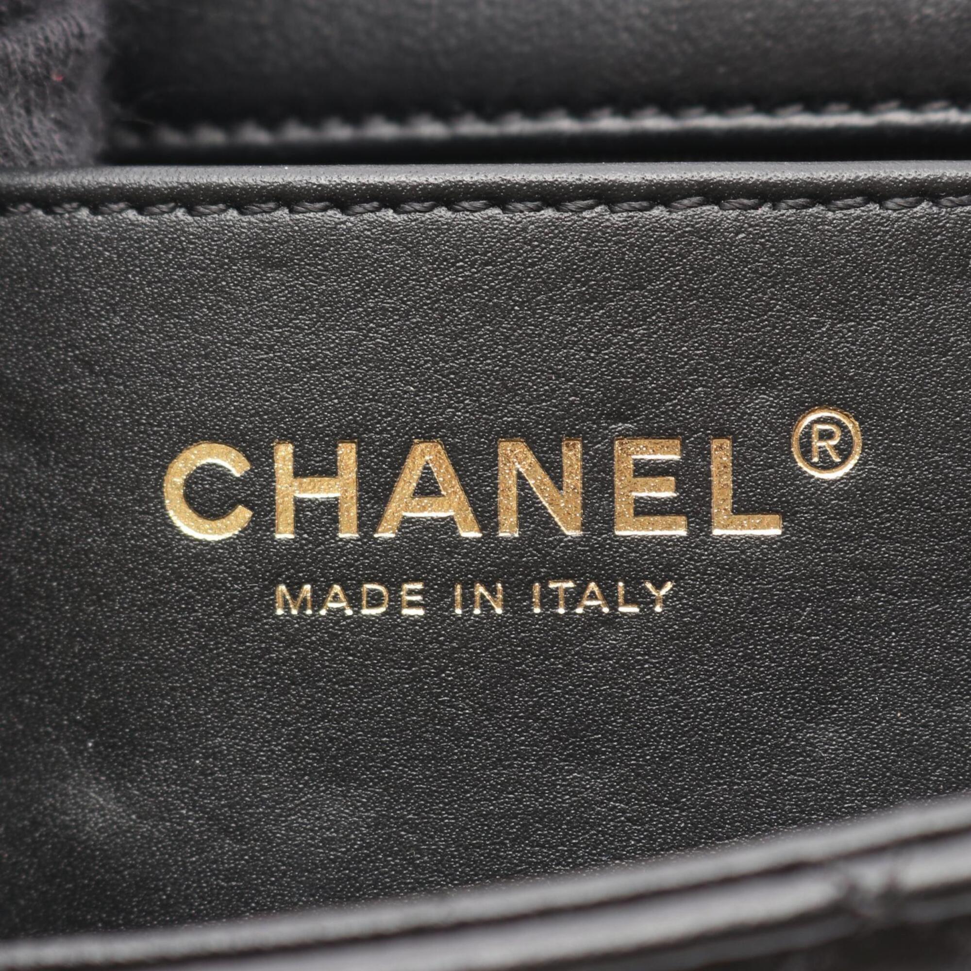 Chanel Black Leather Handbag Shoulder Bag (Pre-Owned)
