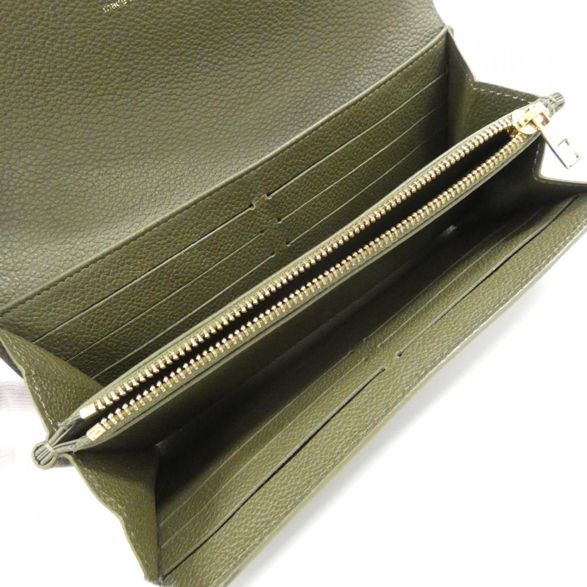 Louis Vuitton Green Leather Long Wallet (Bi-Fold) (Pre-Owned)