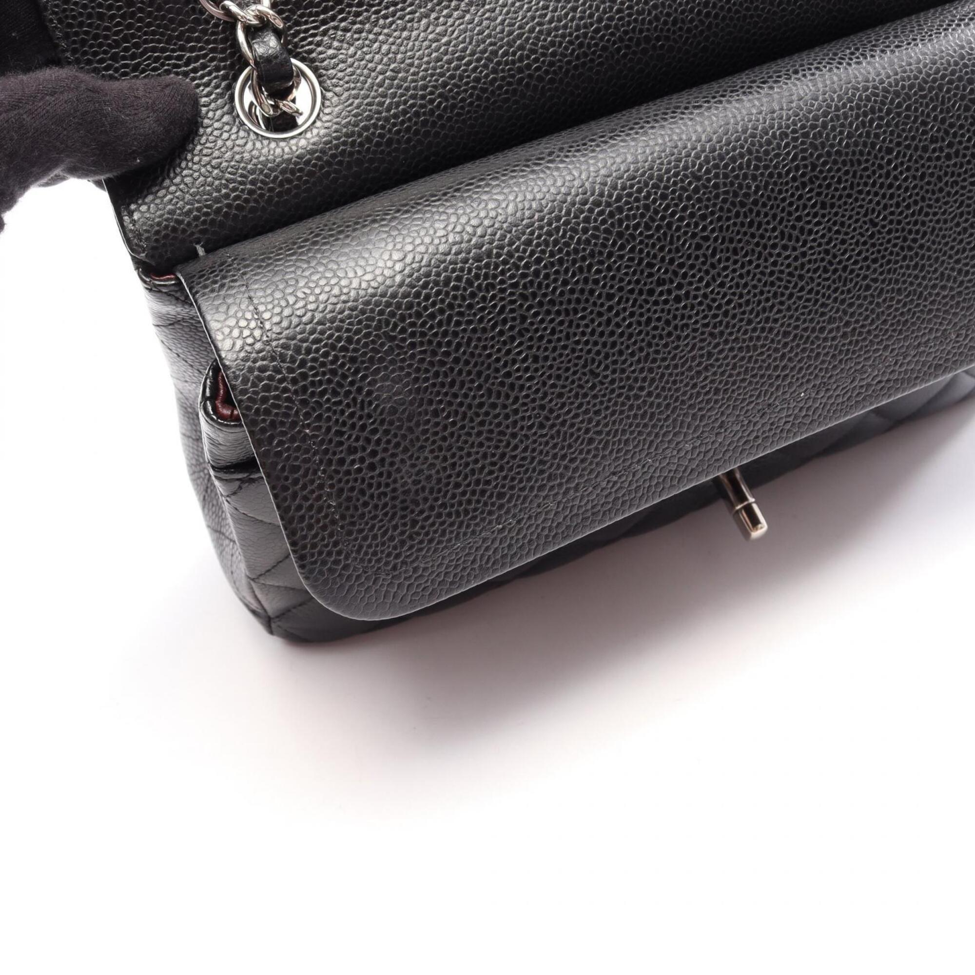 Chanel Black Grained Calfskin Handbag Shoulder Bag (Pre-Owned)