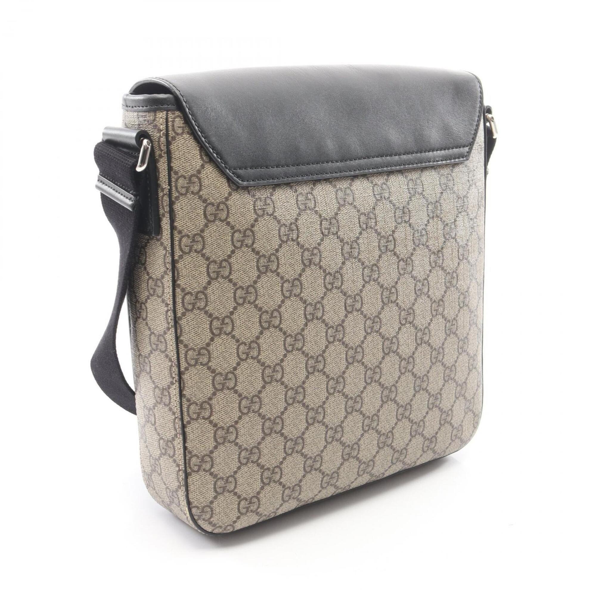 Gucci Beige Black Pvc Leather Handbag Shoulder Bag (Pre-Owned)