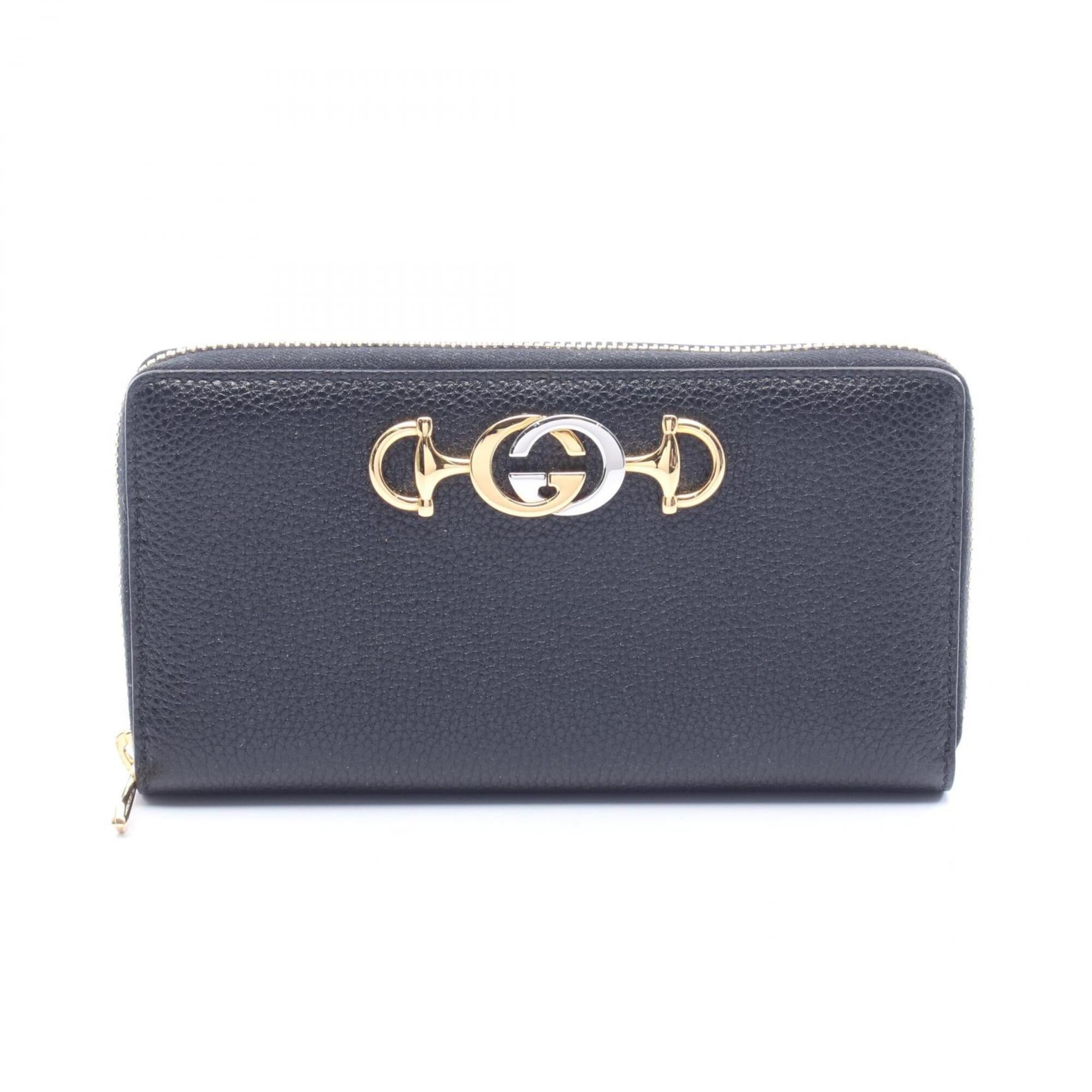 Gucci Black Leather Long Wallet (Bi-Fold) (Pre-Owned)