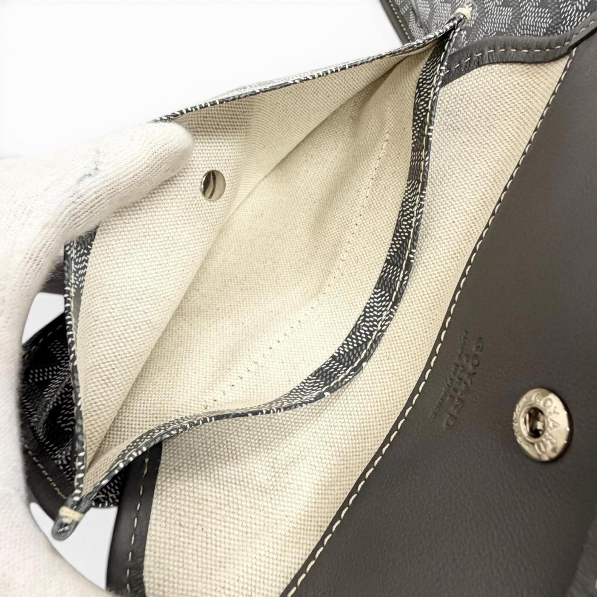 Goyard Gray Leather Canvas Pouch Tote Bag (Pre-Owned)