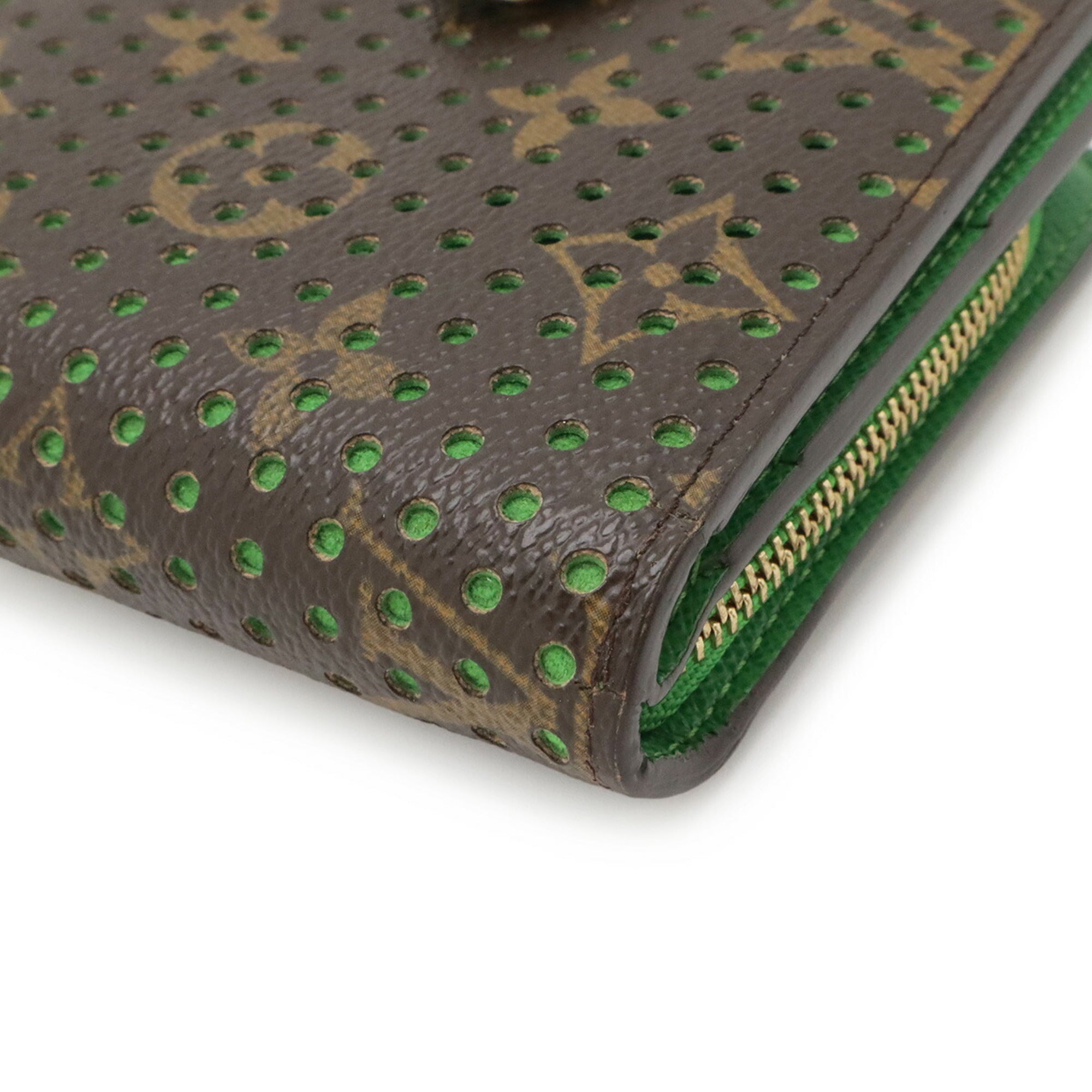 Louis Vuitton Green Monogram Vert Monogram Perforated Wallet (Bi-Fold) (Pre-Owned)