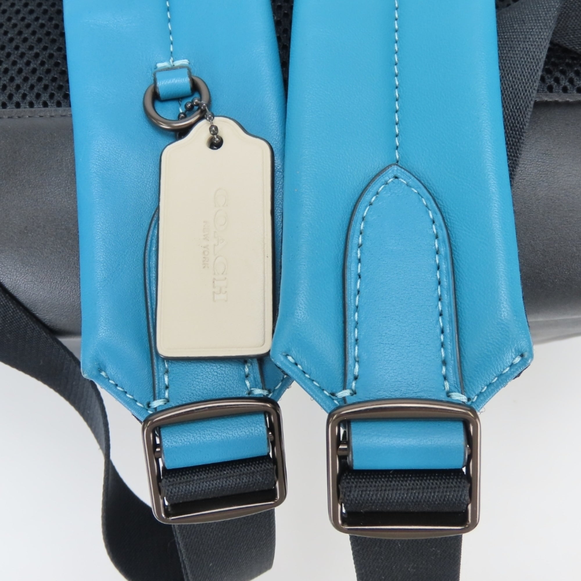 Coach Black Blue Leather Backpack (Pre-Owned)