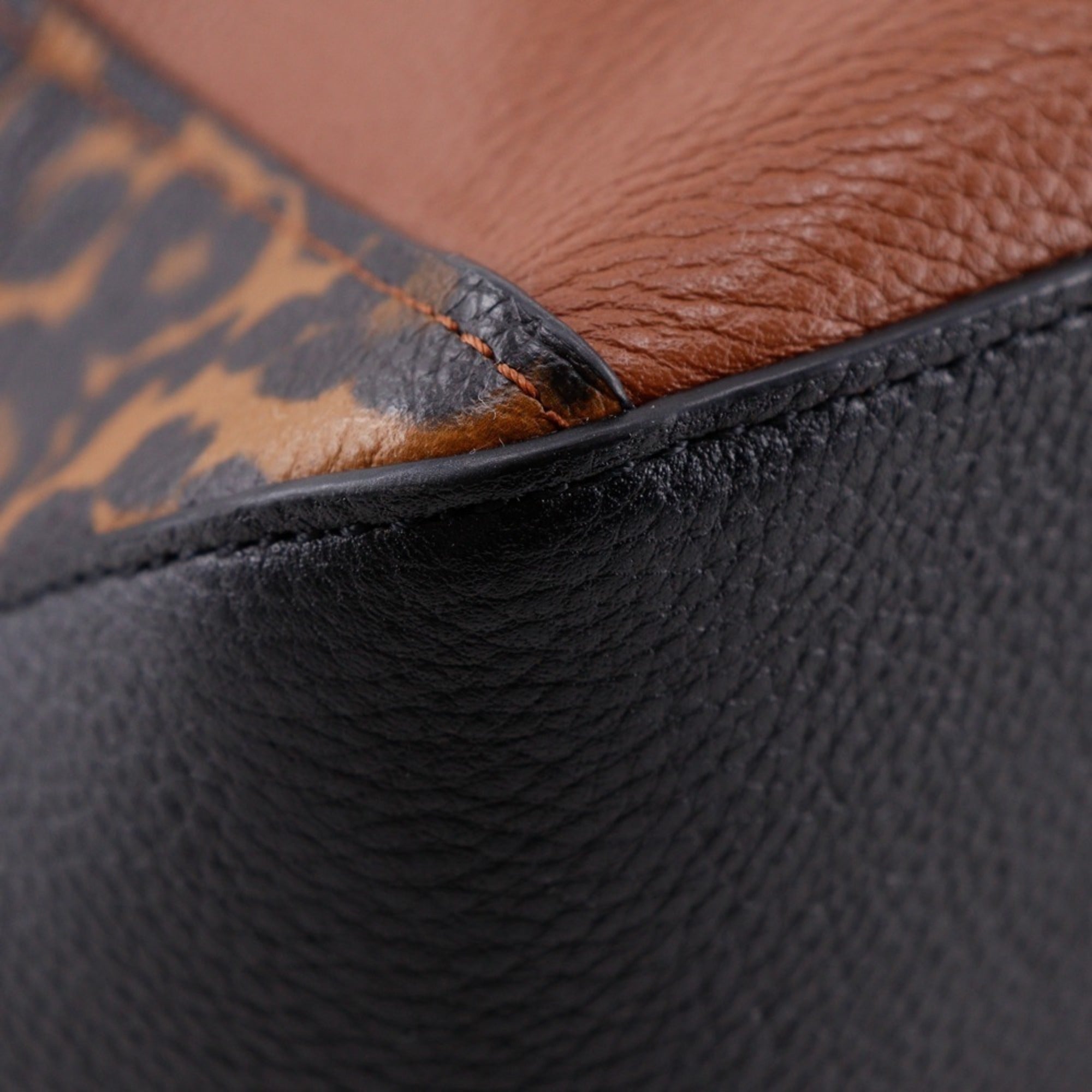 Cole Haan Black Brown Leather Handbag Tote Bag (Pre-Owned)