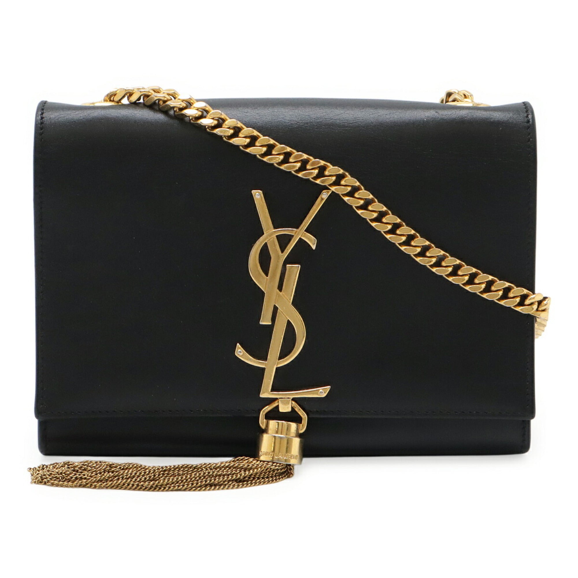 Yves Saint Laurent Black Leather Pochette Shoulder Bag (Pre-Owned)