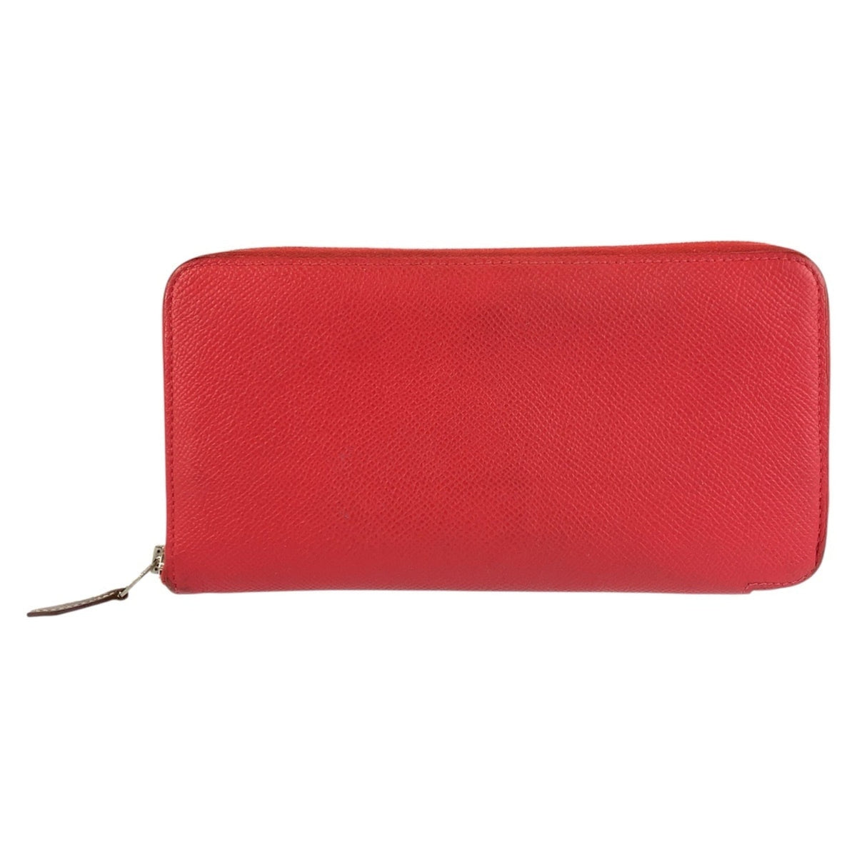 Hermes Red Color Epsom Leather Silk Long Wallet (Bi-Fold) (Pre-Owned)