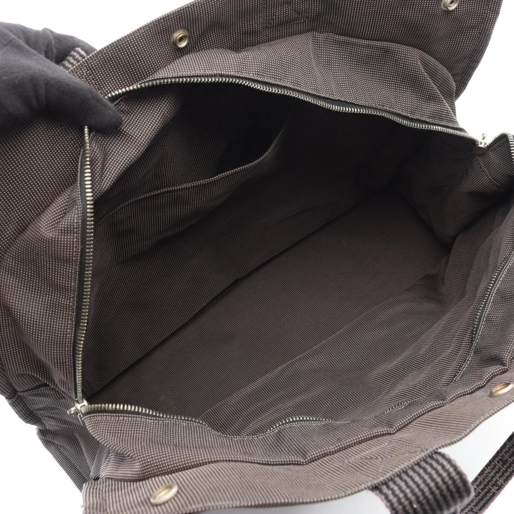 Hermes Gray Nylon Canvas Tote Bag (Pre-Owned)