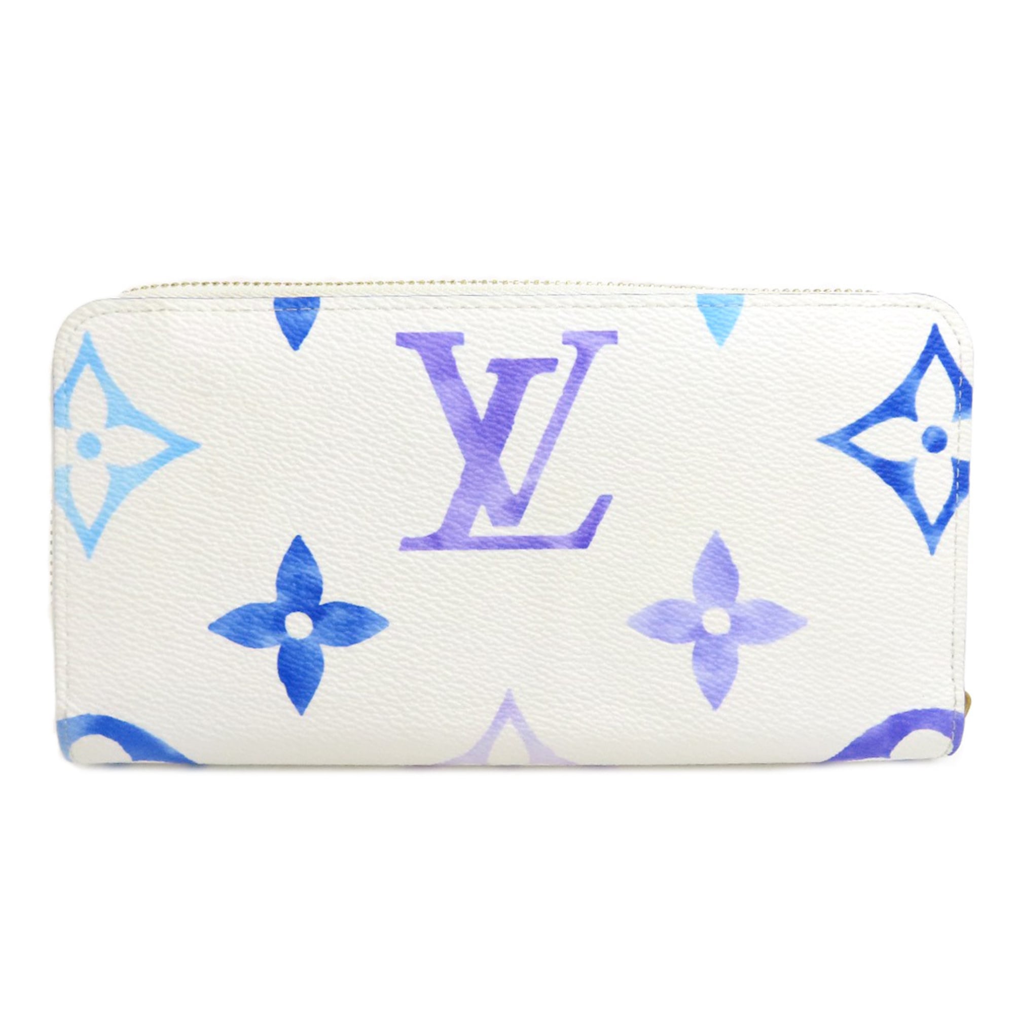 Louis Vuitton Blue White Monogram Long Wallet (Bi-Fold) (Pre-Owned)