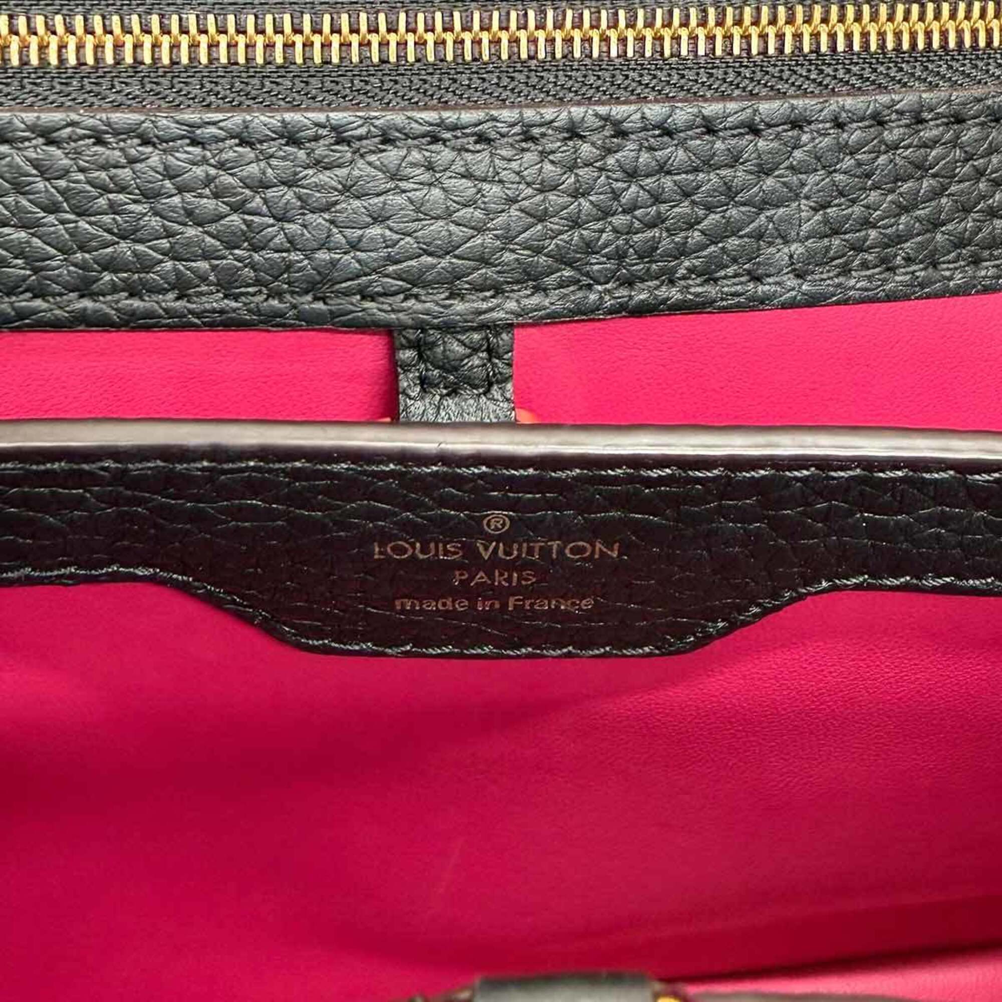 Louis Vuitton Black Leather Handbag (Pre-Owned)