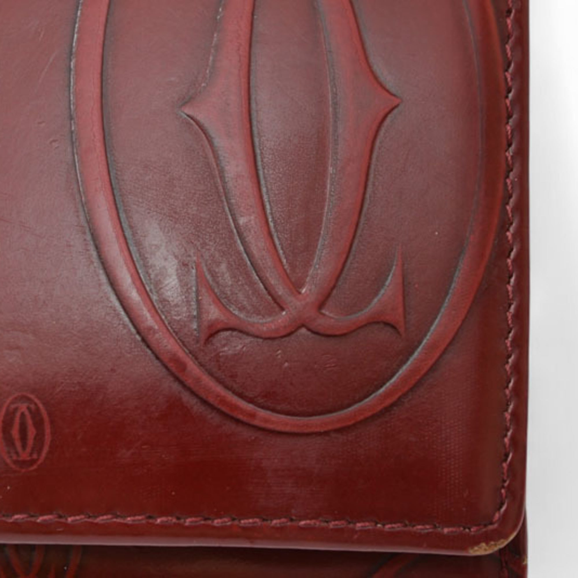 Cartier Bordeaux Leather Wallet (Bi-Fold) (Pre-Owned)