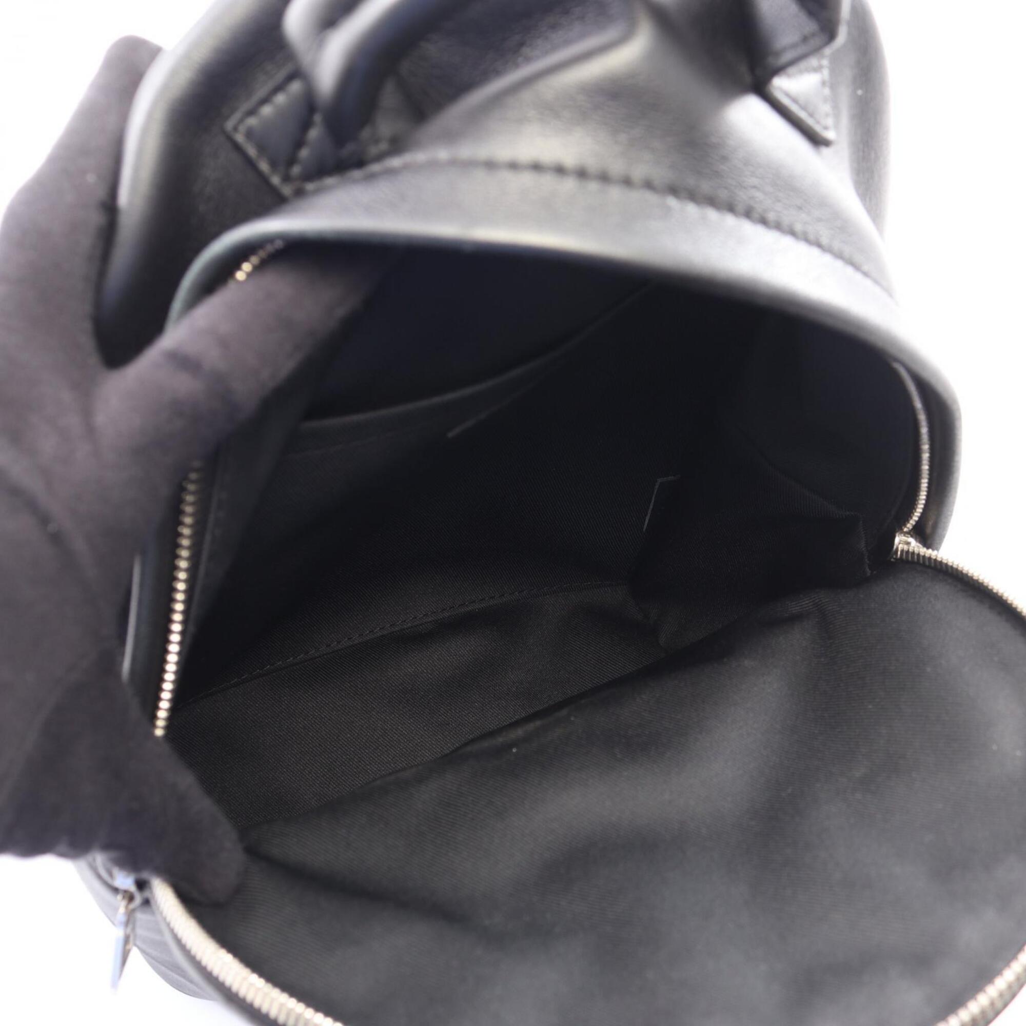 Louis Vuitton Black Leather Backpack Handbag (Pre-Owned)
