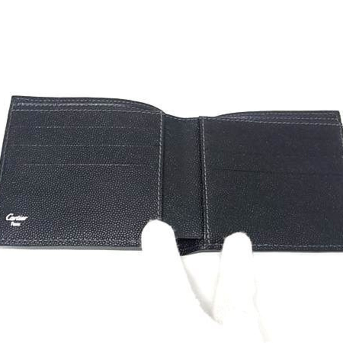 Cartier Black Leather Wallet (Bi-Fold) (Pre-Owned)