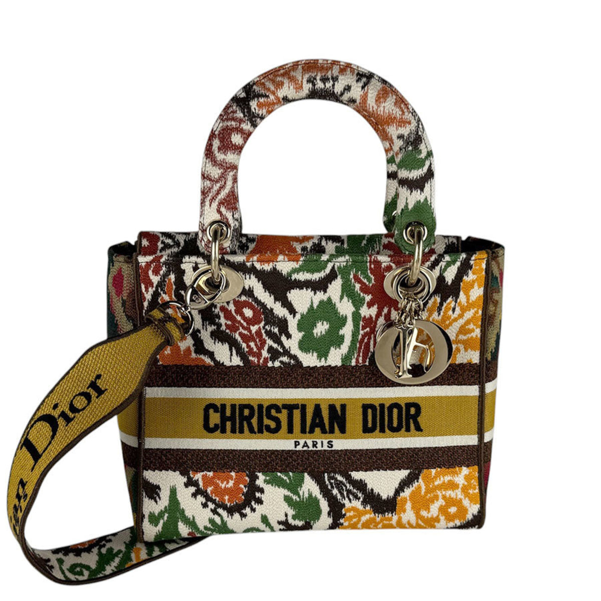 Christian Dior Brown Orange Canvas Handbag Shoulder Bag (Pre-Owned)