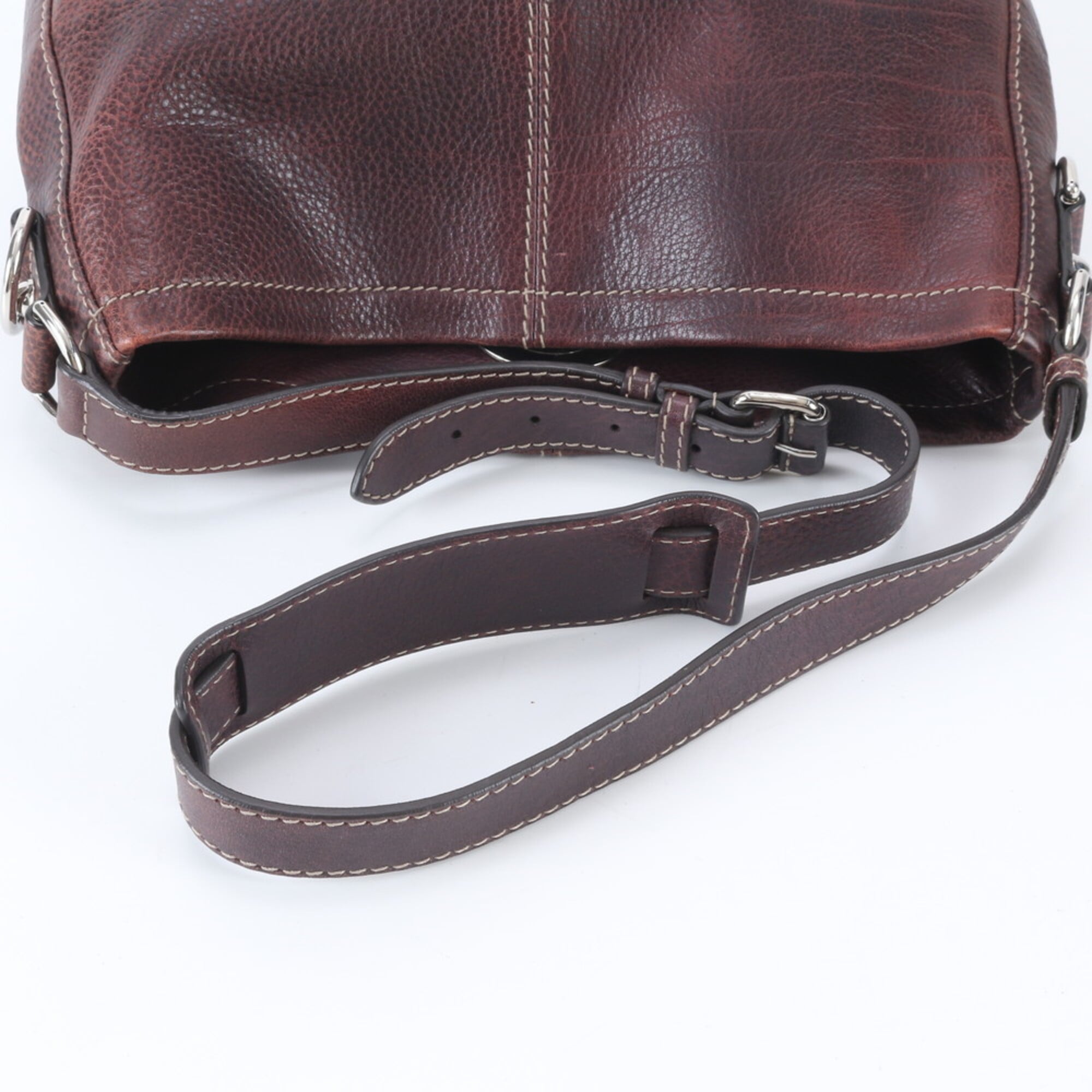 Gucci Red Brown Leather Shoulder Bag (Pre-Owned)