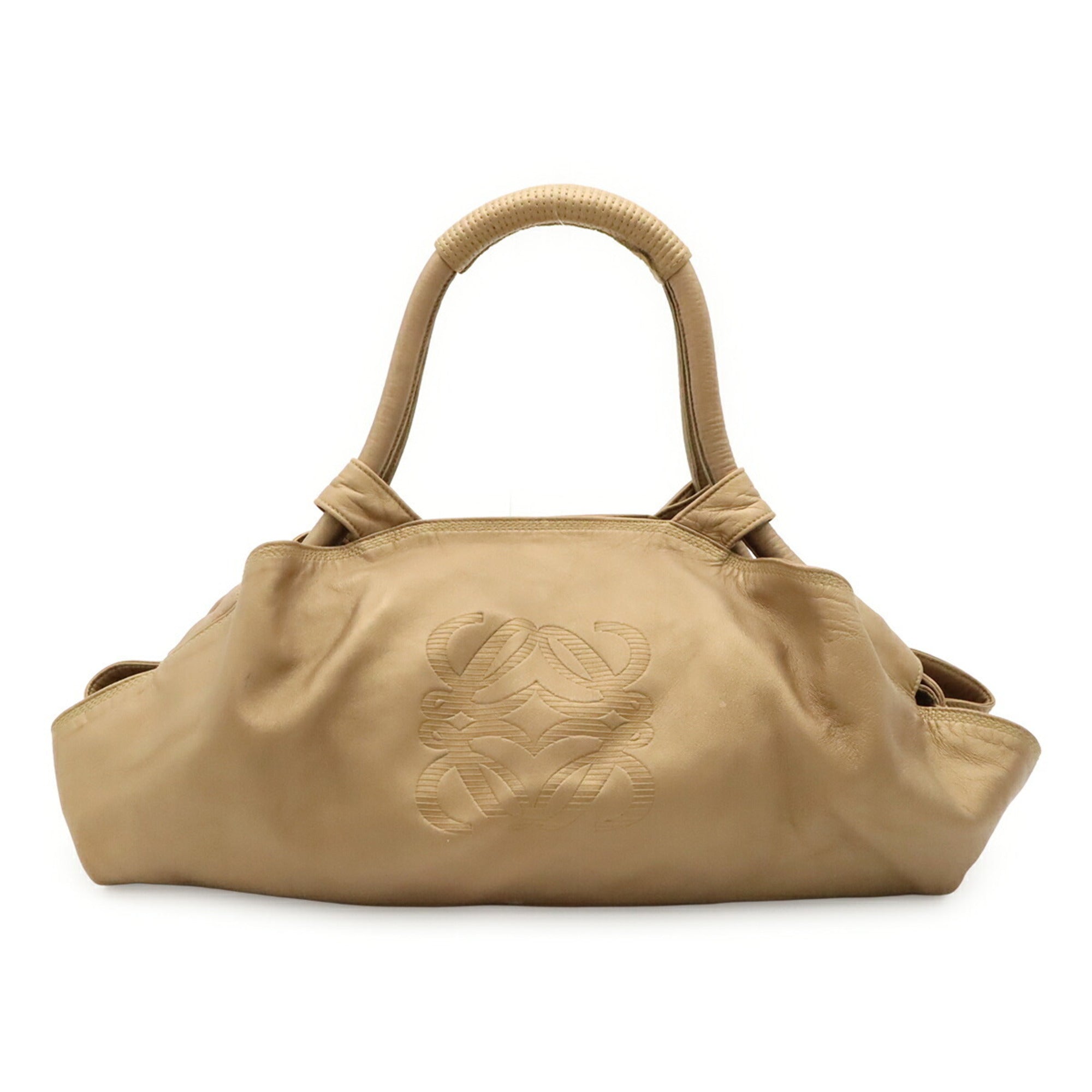 Loewe Champagne Gold Leather Handbag (Pre-Owned)