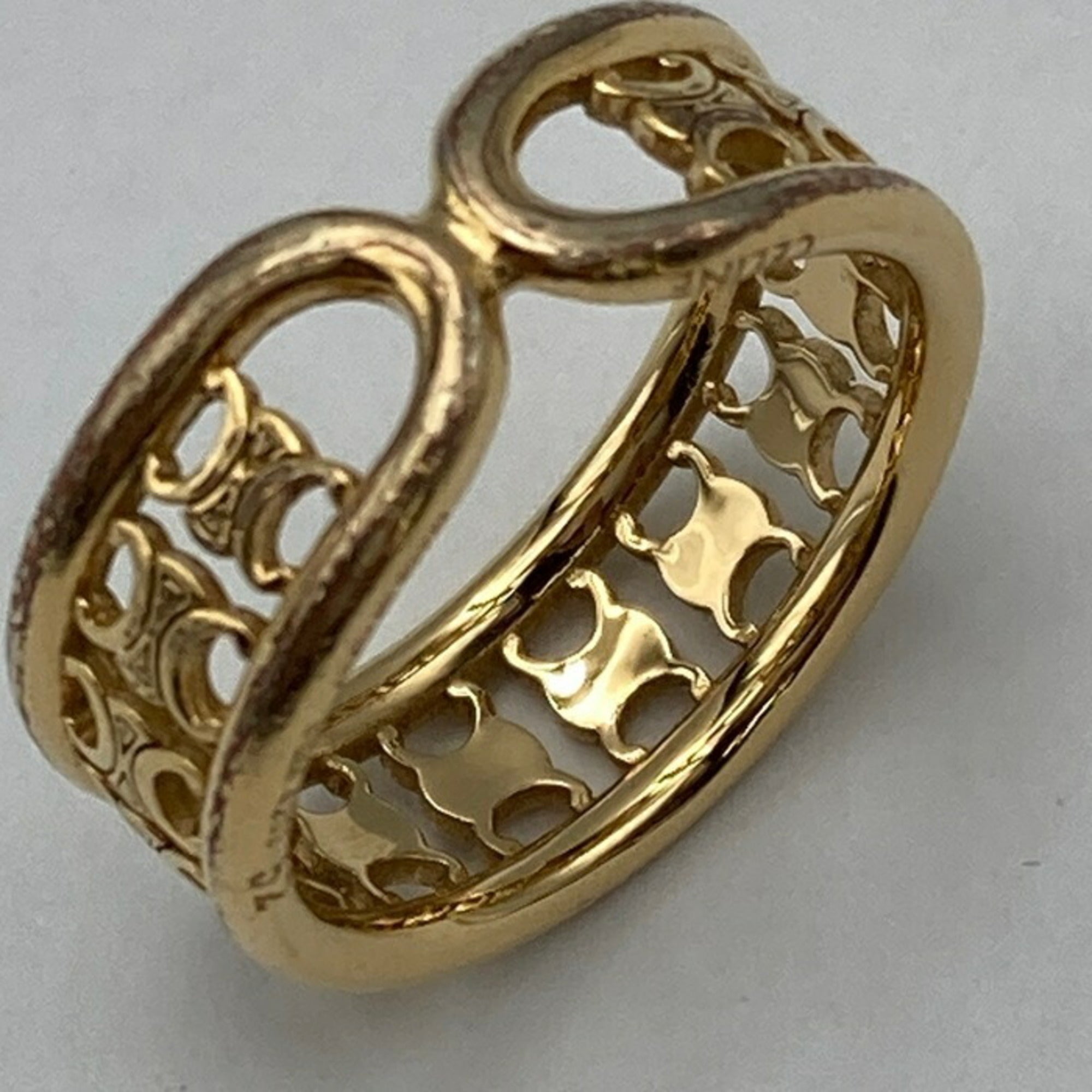 Celine Gold Metal Band Ring (Pre-Owned)