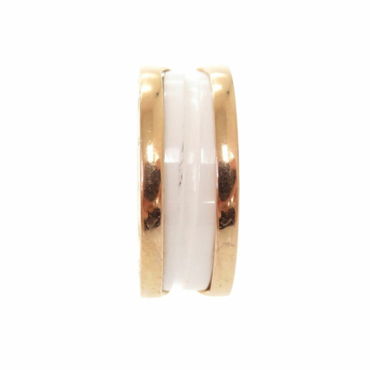 Bvlgari Pink Gold White Pink Gold (18K) Ceramic Band Ring (Pre-Owned)