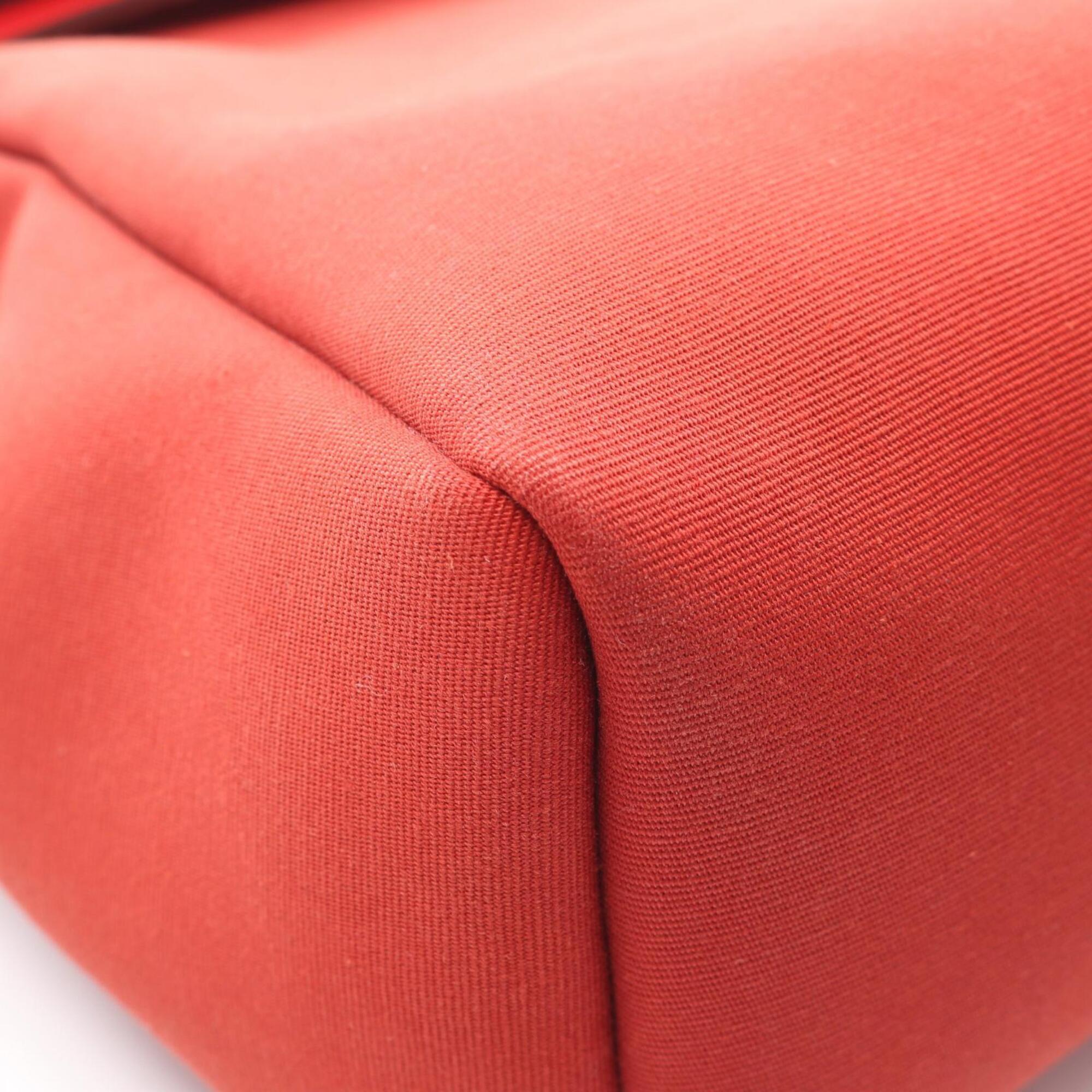 Hermes Bordeaux Pink Red Color Toile Officier Handbag (Pre-Owned)