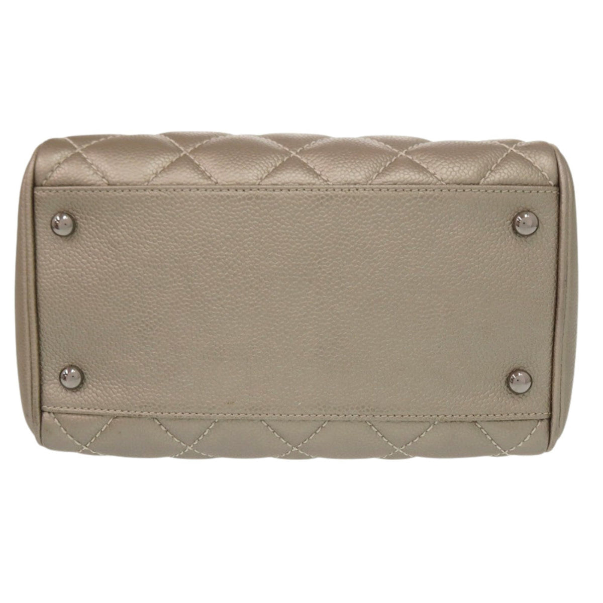 Chanel Champagne Grained Calfskin Handbag (Pre-Owned)