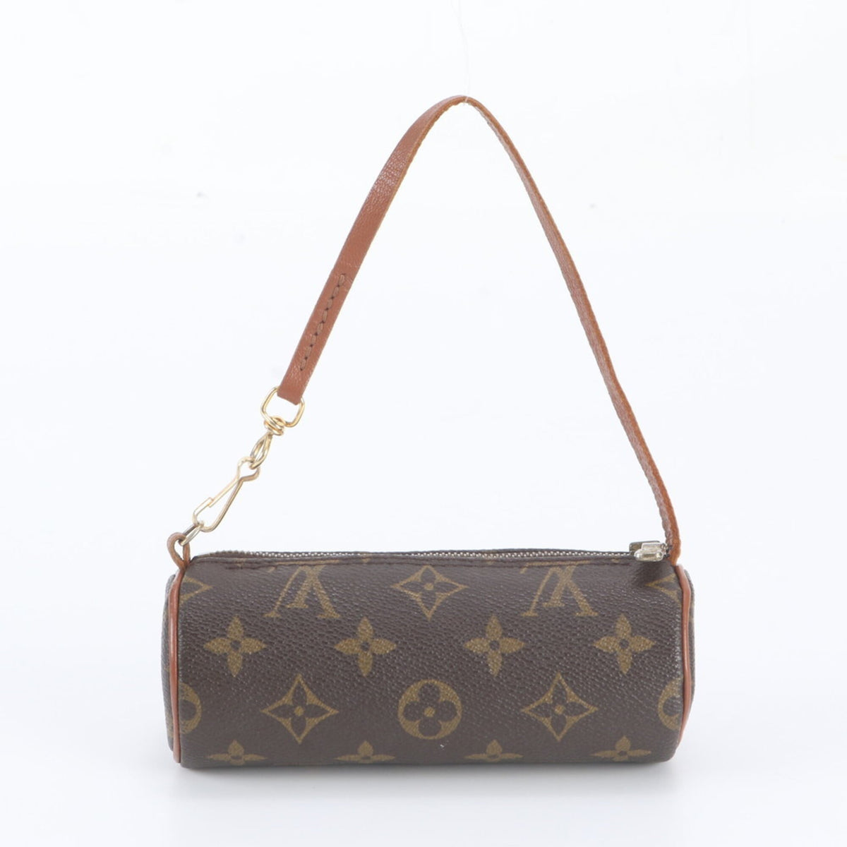 Louis Vuitton Brown Leather Coated Canvas Handbag Pouch (Pre-Owned)