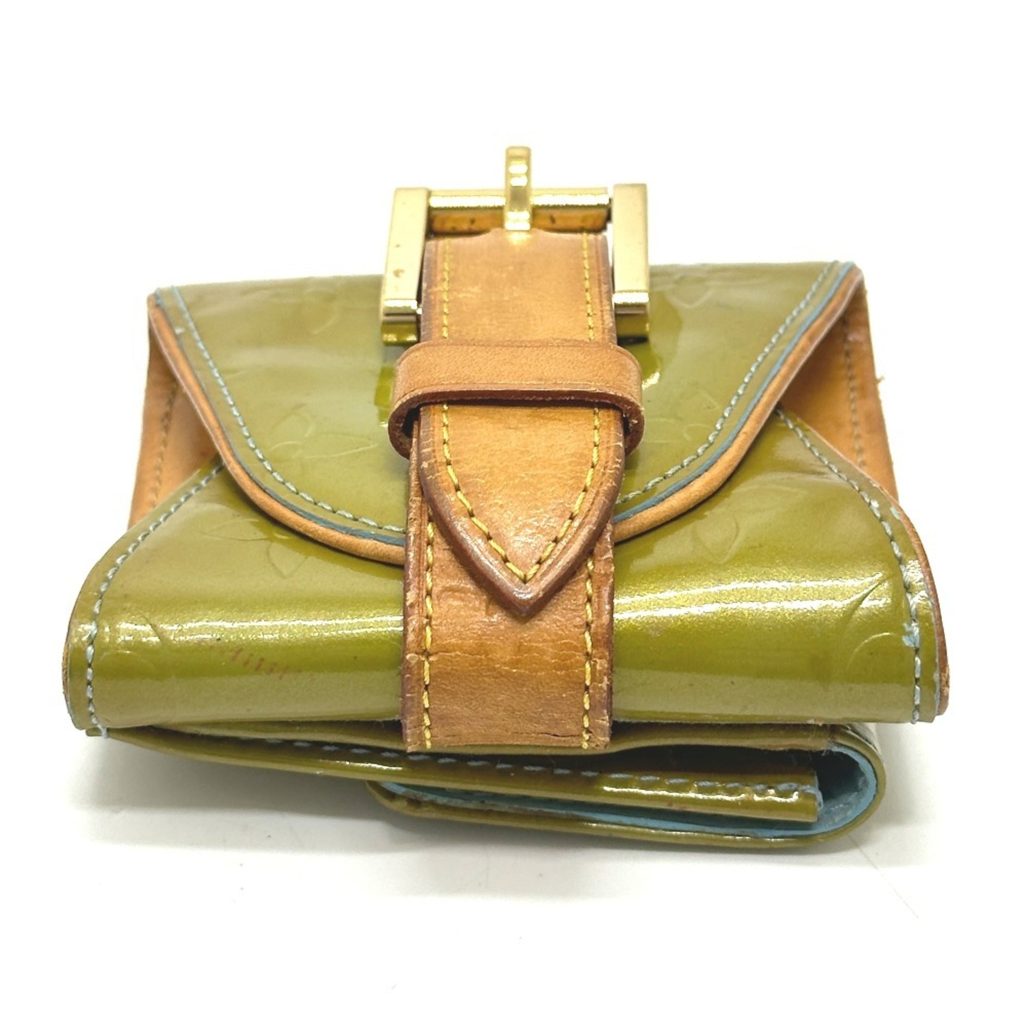 Louis Vuitton Green Monogram Vernis Coin Purse/Coin Case (Pre-Owned)