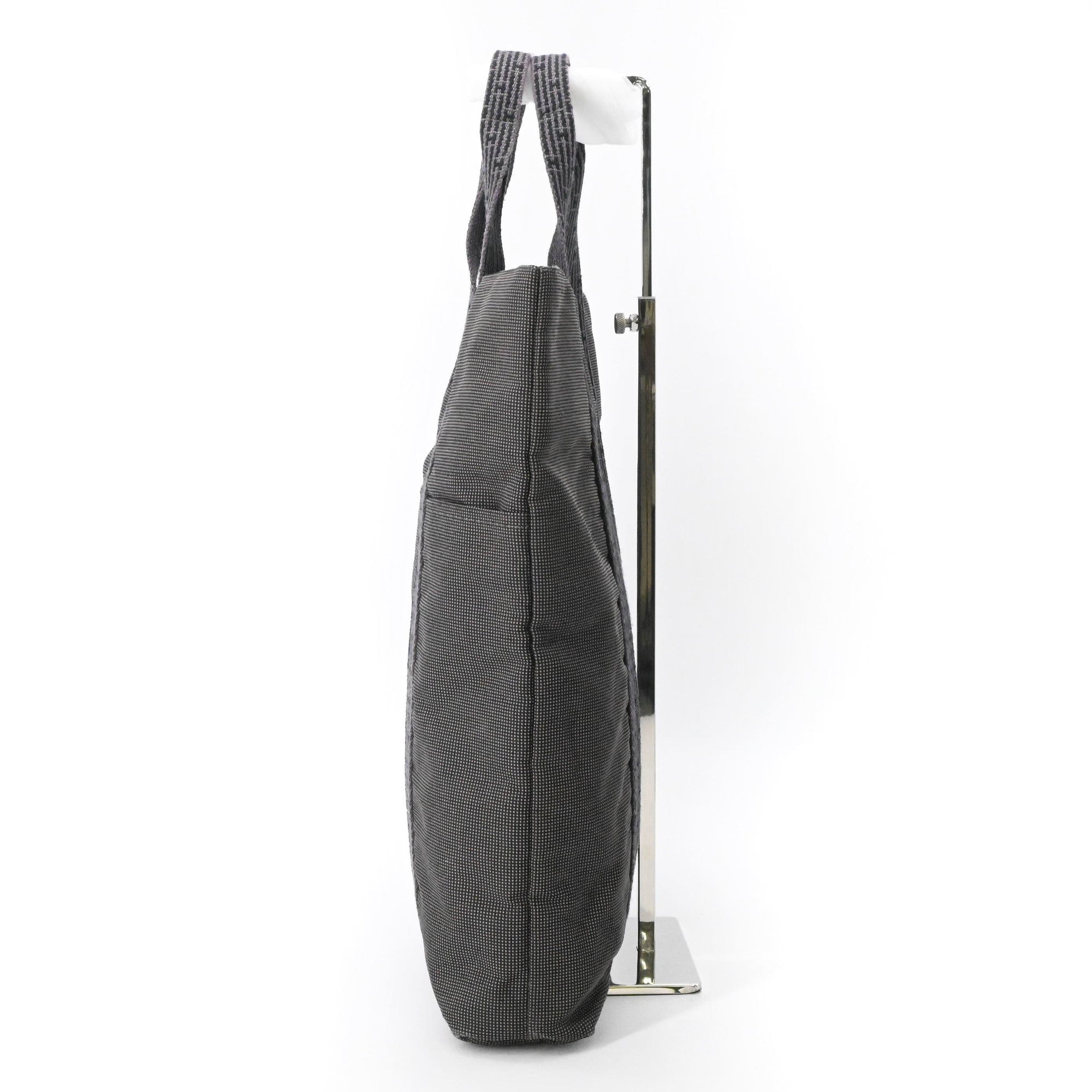 Hermes Her Line Gray Canvas Handbag Tote Bag (Pre-Owned)