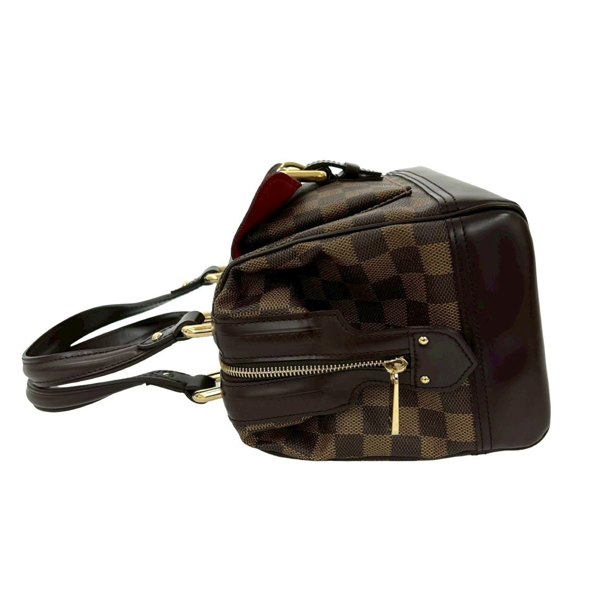 Louis Vuitton Brown Leather Pvc Boston Bag Handbag Tote Bag (Pre-Owned)