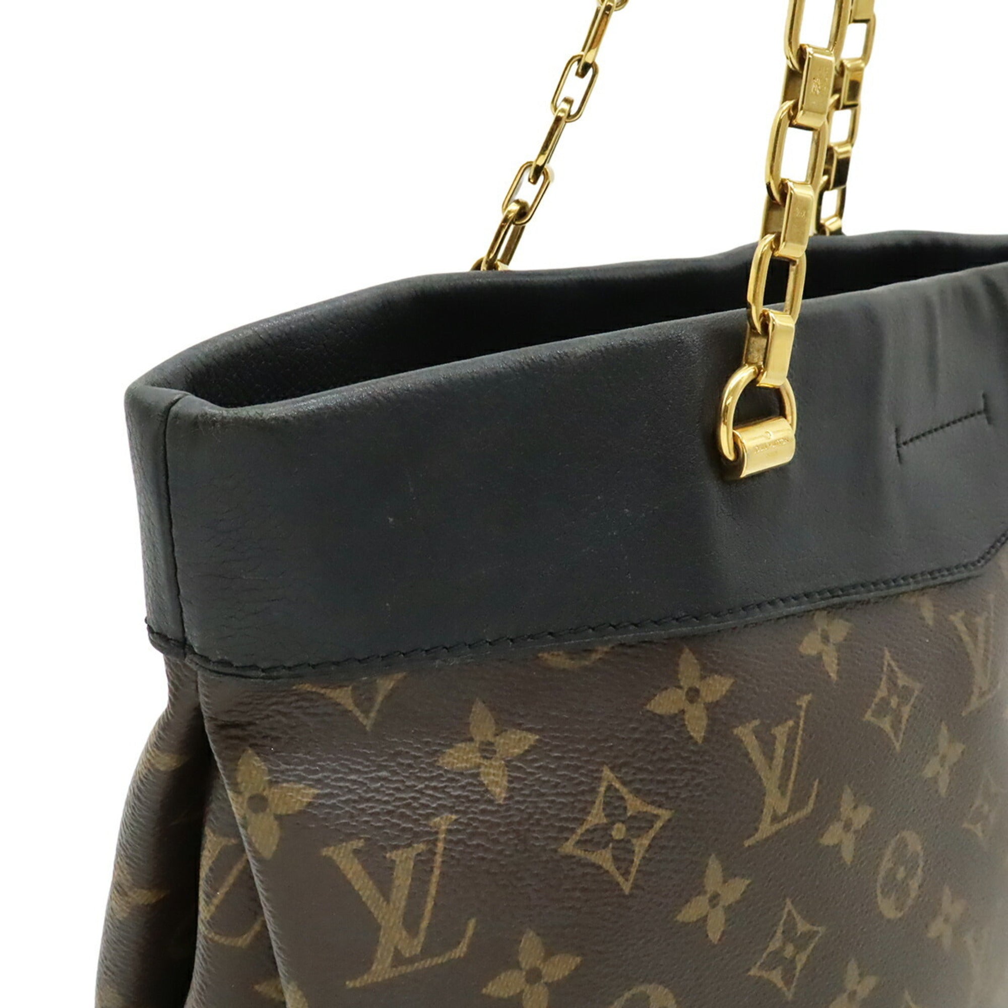 Louis Vuitton Monogram Black Noir Monogram Leather Tote Bag (Pre-Owned)
