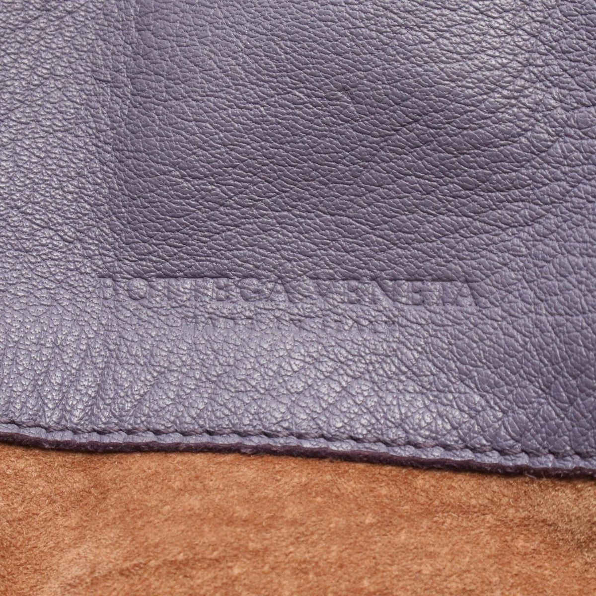 Bottega Veneta Purple Leather Handbag Tote Bag (Pre-Owned)