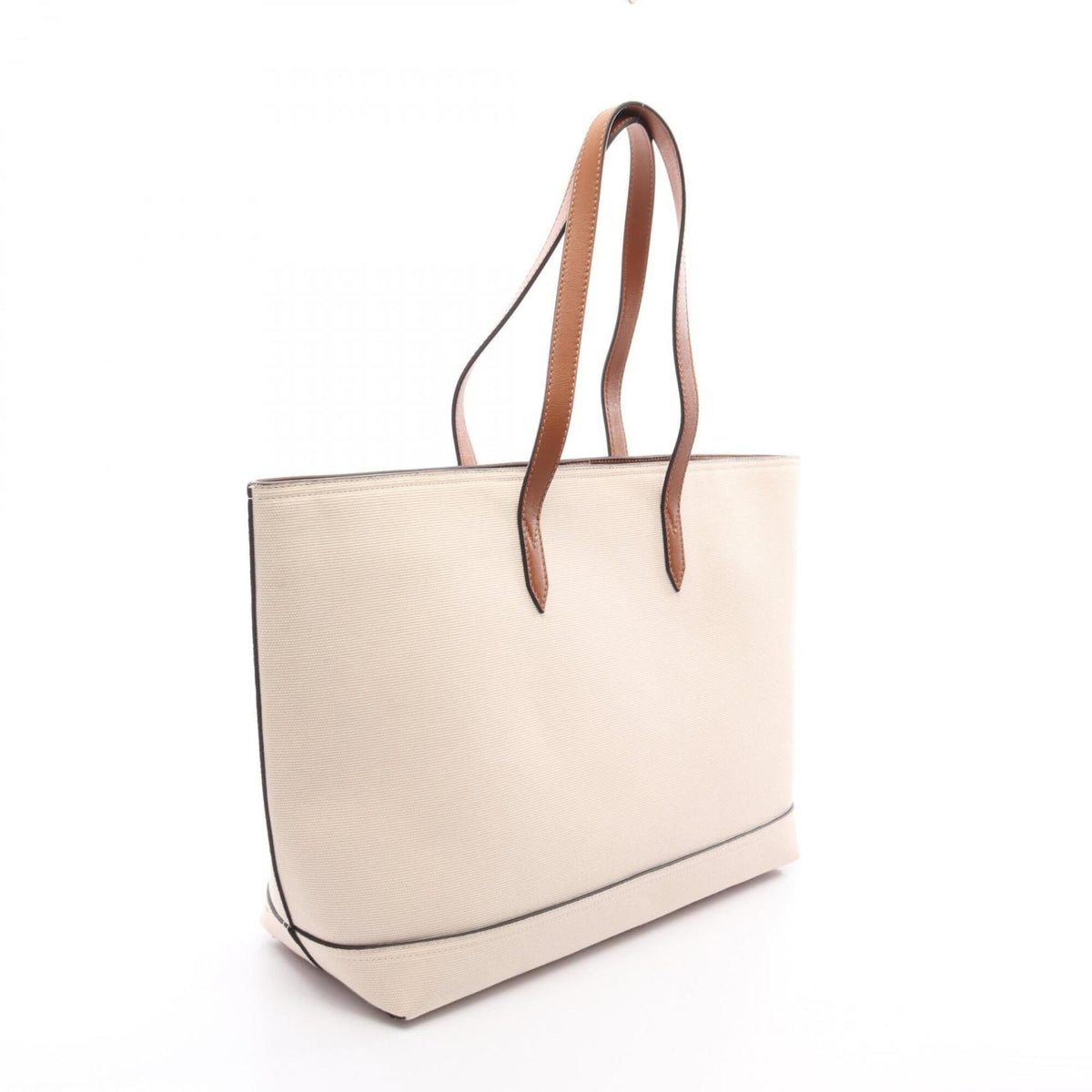 Jimmy Choo Brown Ivory Canvas Leather Handbag Tote Bag (Pre-Owned)