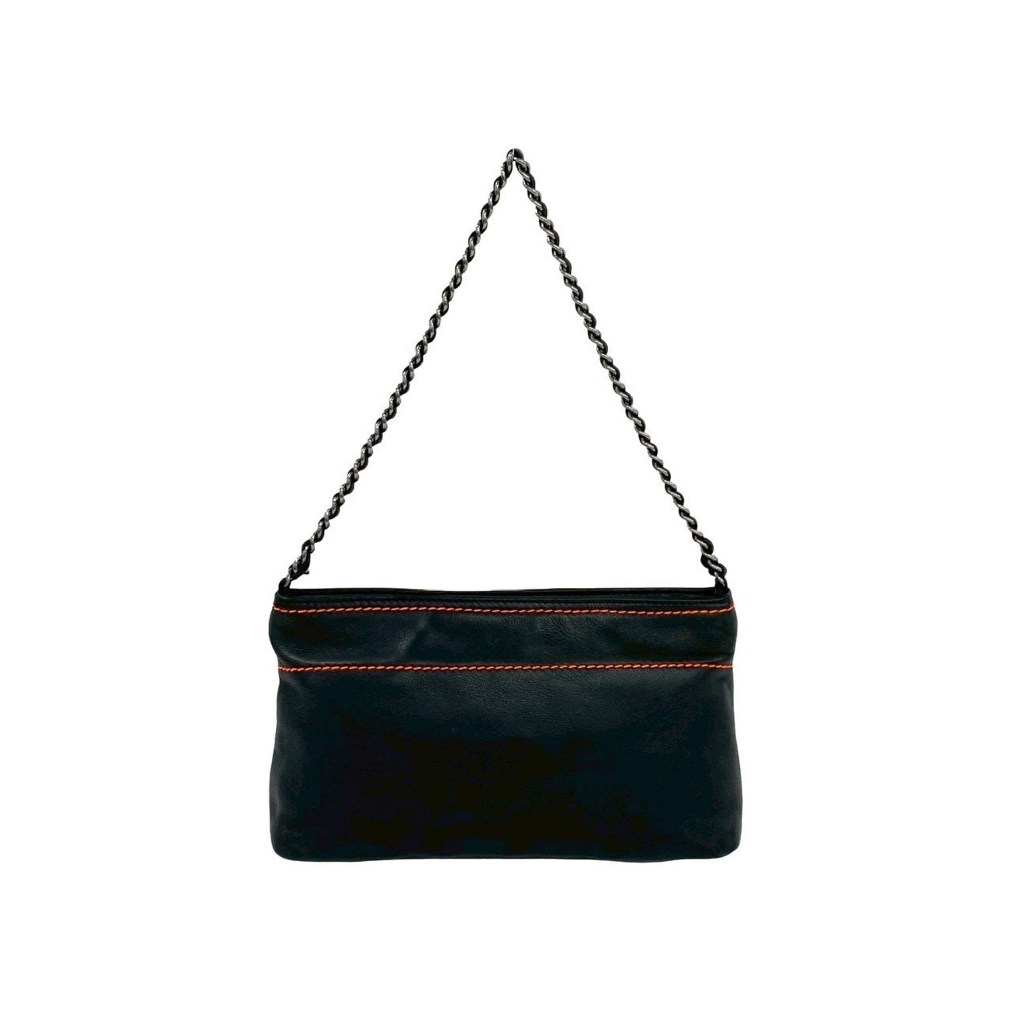 Chanel Black Leather Handbag Shoulder Bag (Pre-Owned)