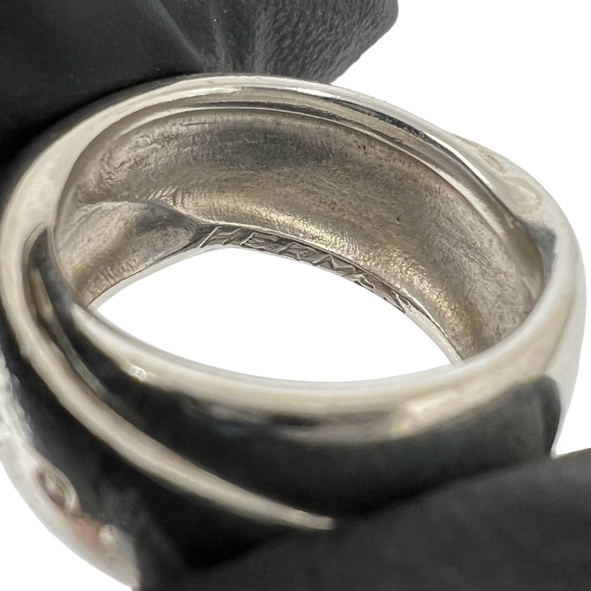 Hermes Silver Silver 925 Band Ring (Pre-Owned)
