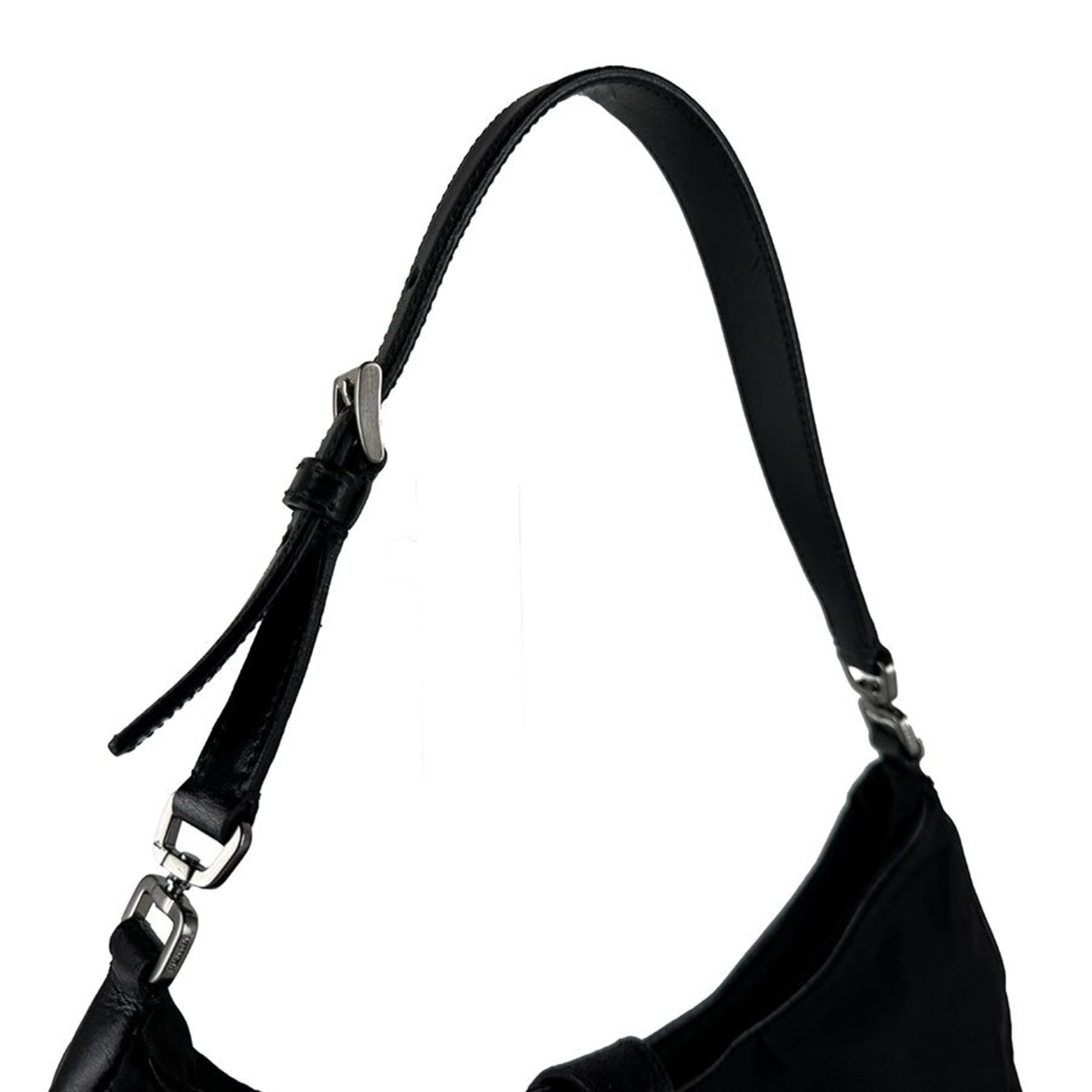 Prada Black Nylon Leather Handbag (Pre-Owned)