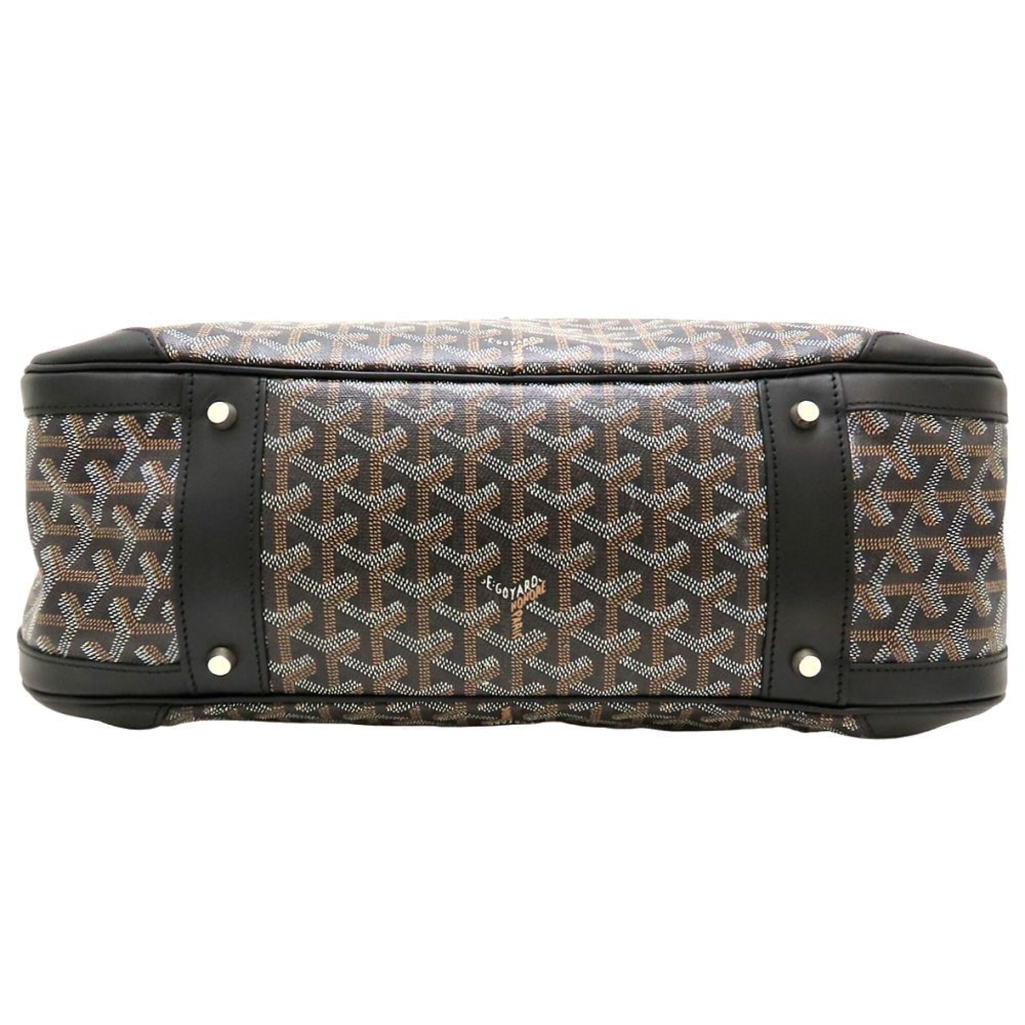 Goyard Black Brown Coated Canvas Handbag (Pre-Owned)