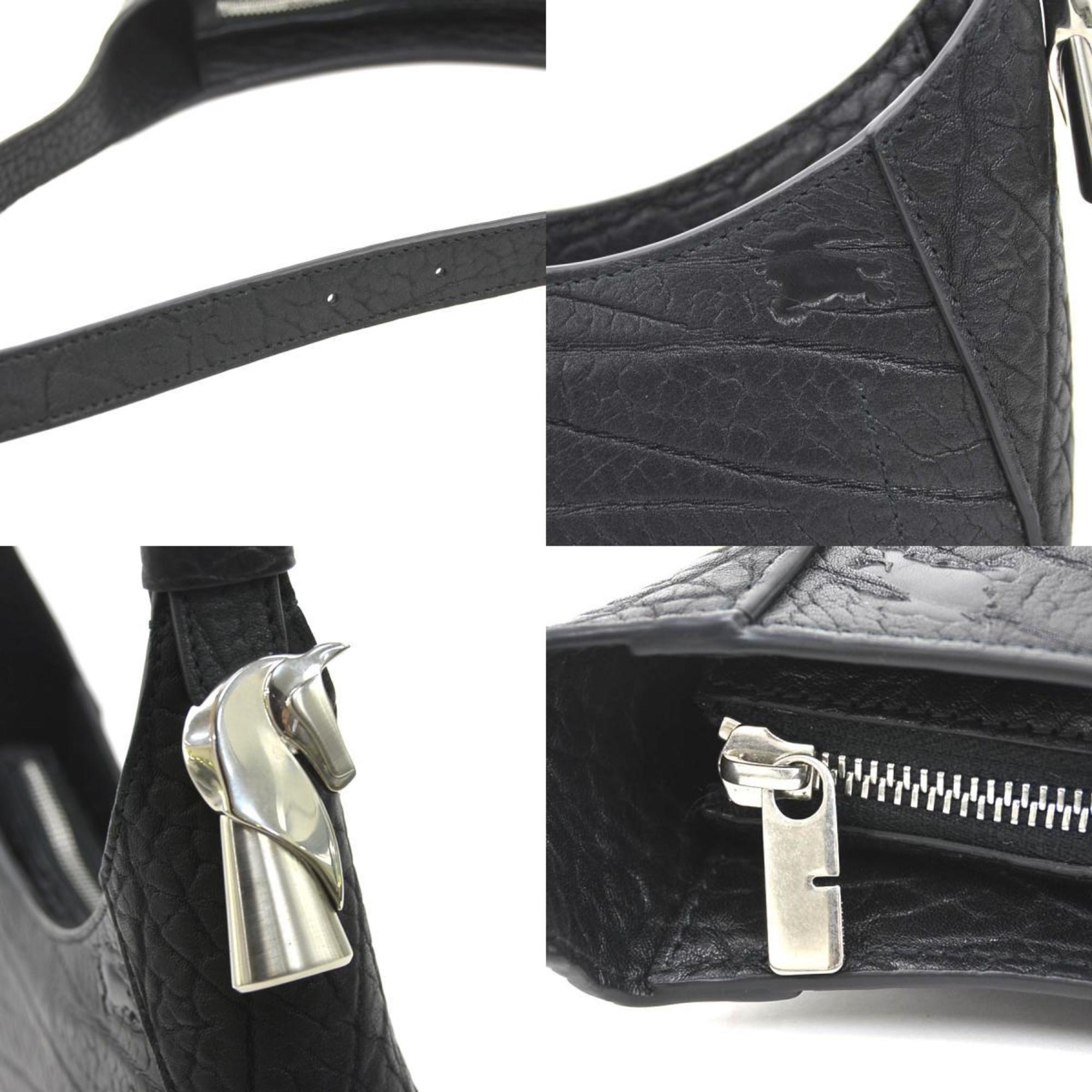 Burberry Black Leather Shoulder Bag (Pre-Owned)