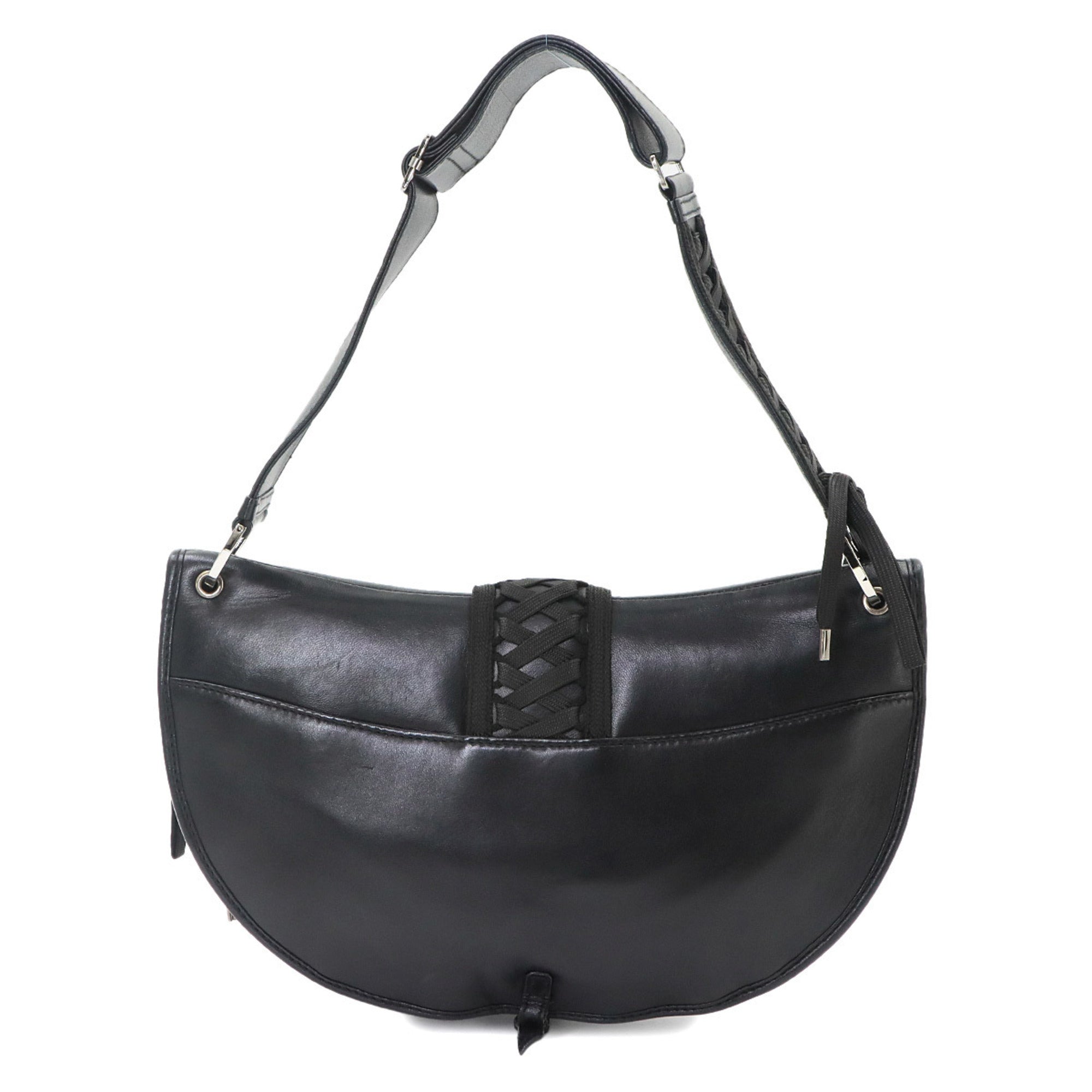 Christian Dior Black Leather Handbag Shoulder Bag (Pre-Owned)