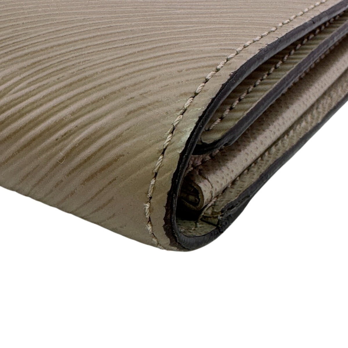 Louis Vuitton Beige Galle Leather Long Wallet (Tri-Fold) (Pre-Owned)