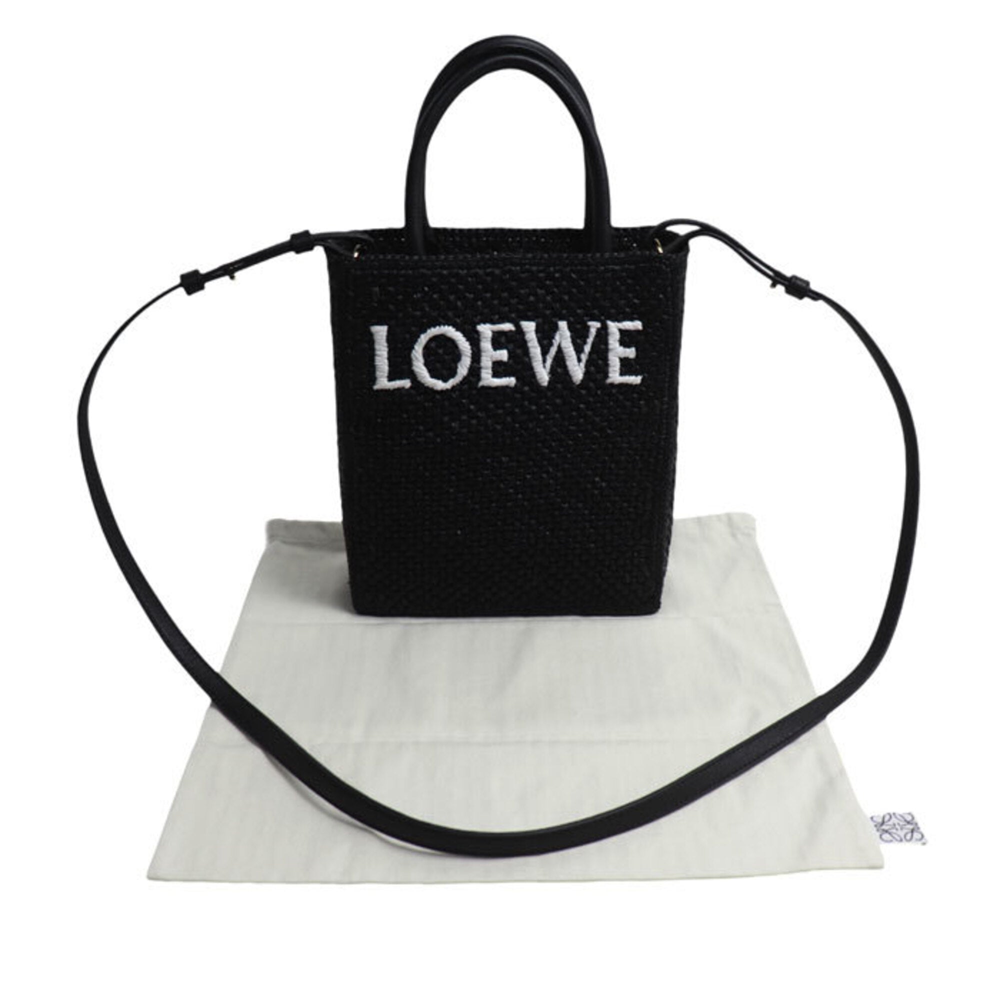 Loewe Black Raffia Leather Tote Bag (Pre-Owned)