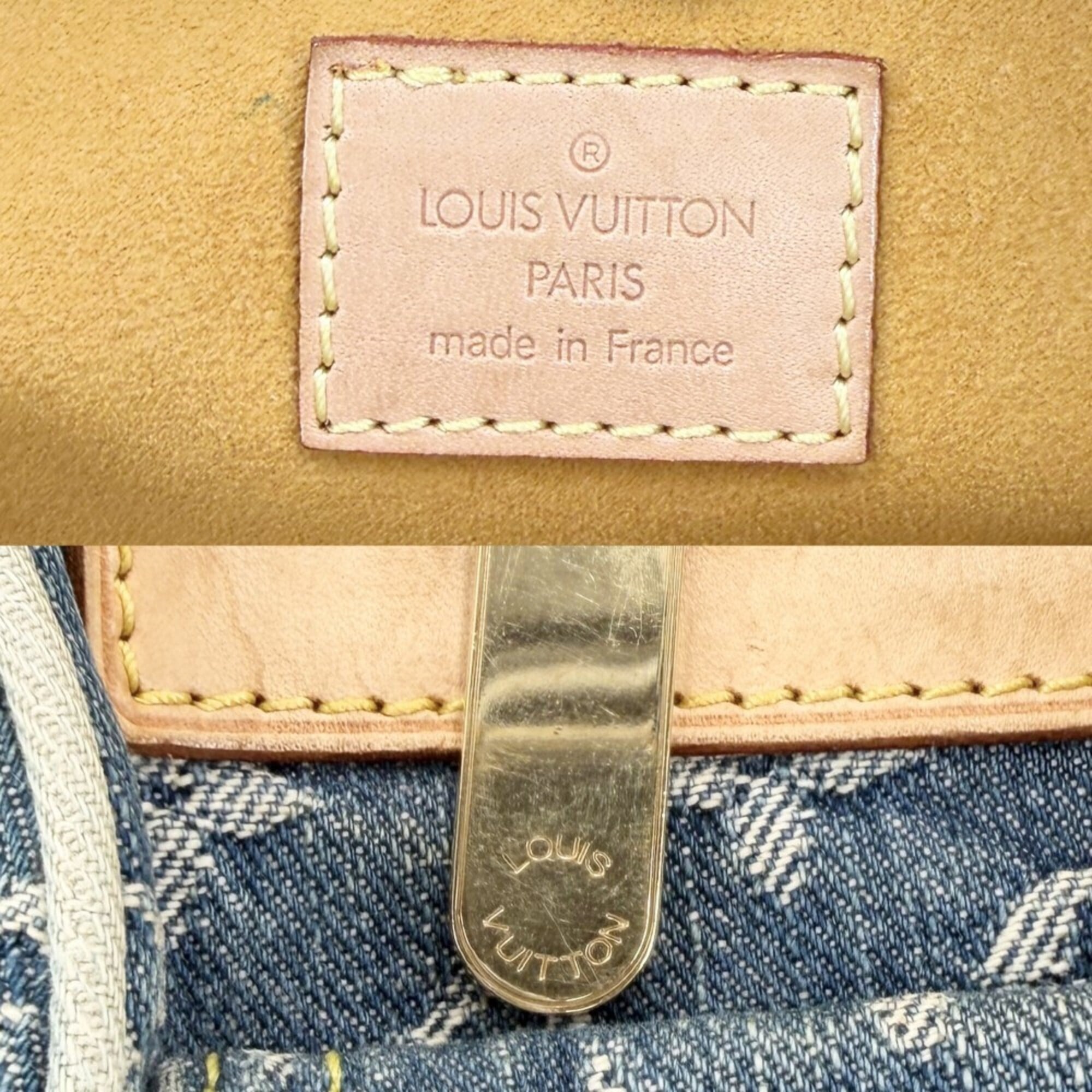 Louis Vuitton Blue Monogram Denim Handbag (Pre-Owned)