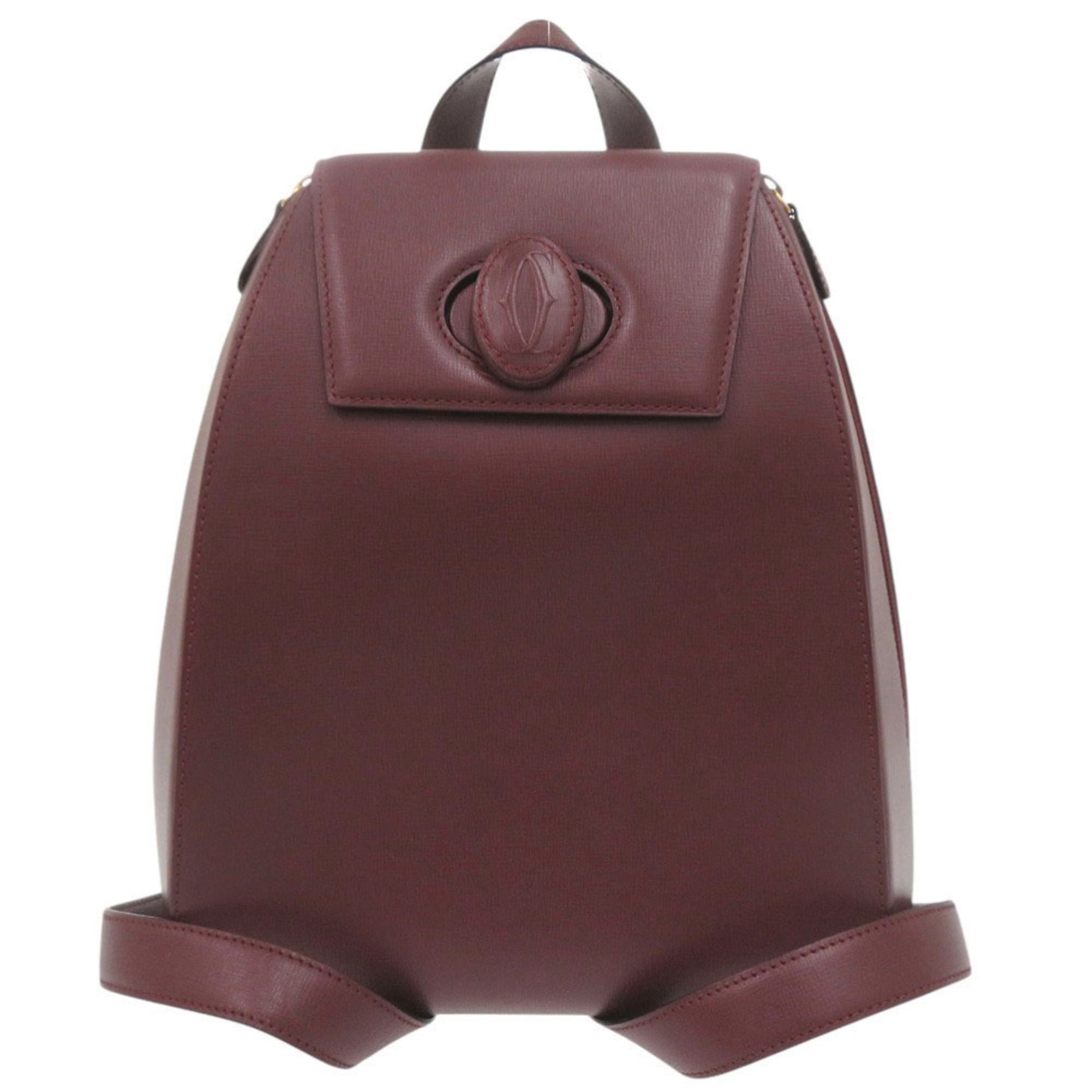 Cartier Bordeaux Leather Backpack (Pre-Owned)