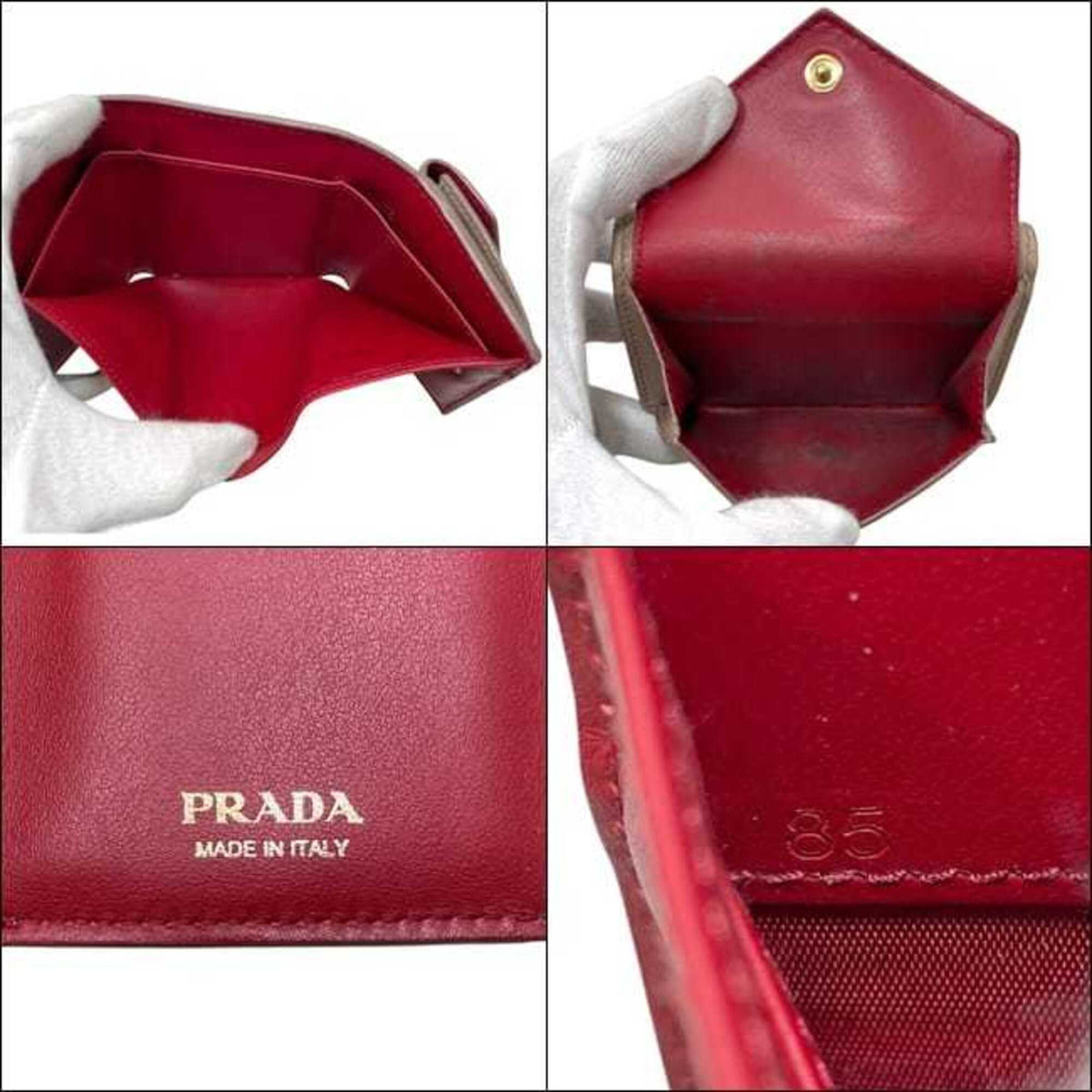 Prada Saffiano Beige Leather Wallet (Tri-Fold) (Pre-Owned)