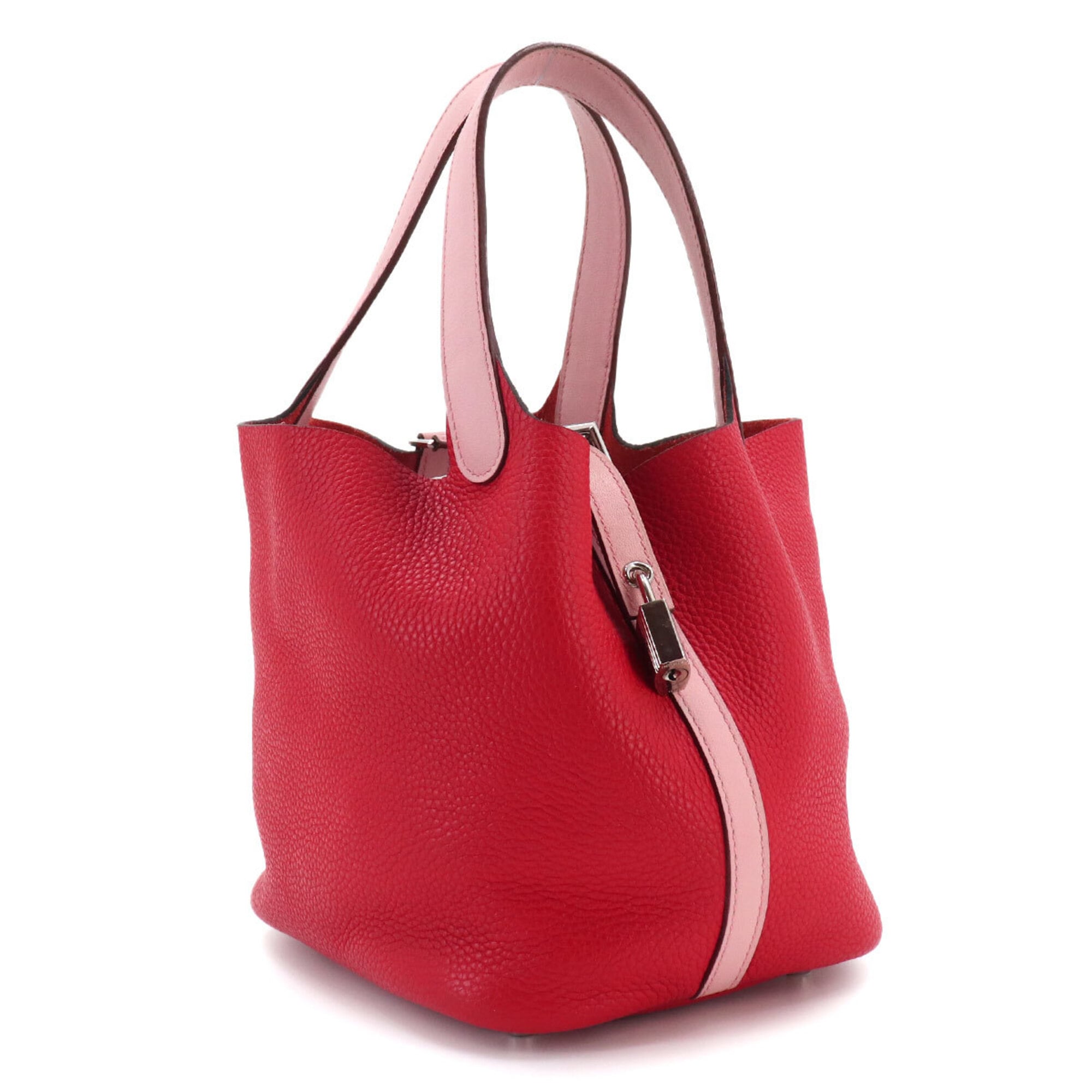 Piko Red Color Leather Handbag (Pre-Owned)