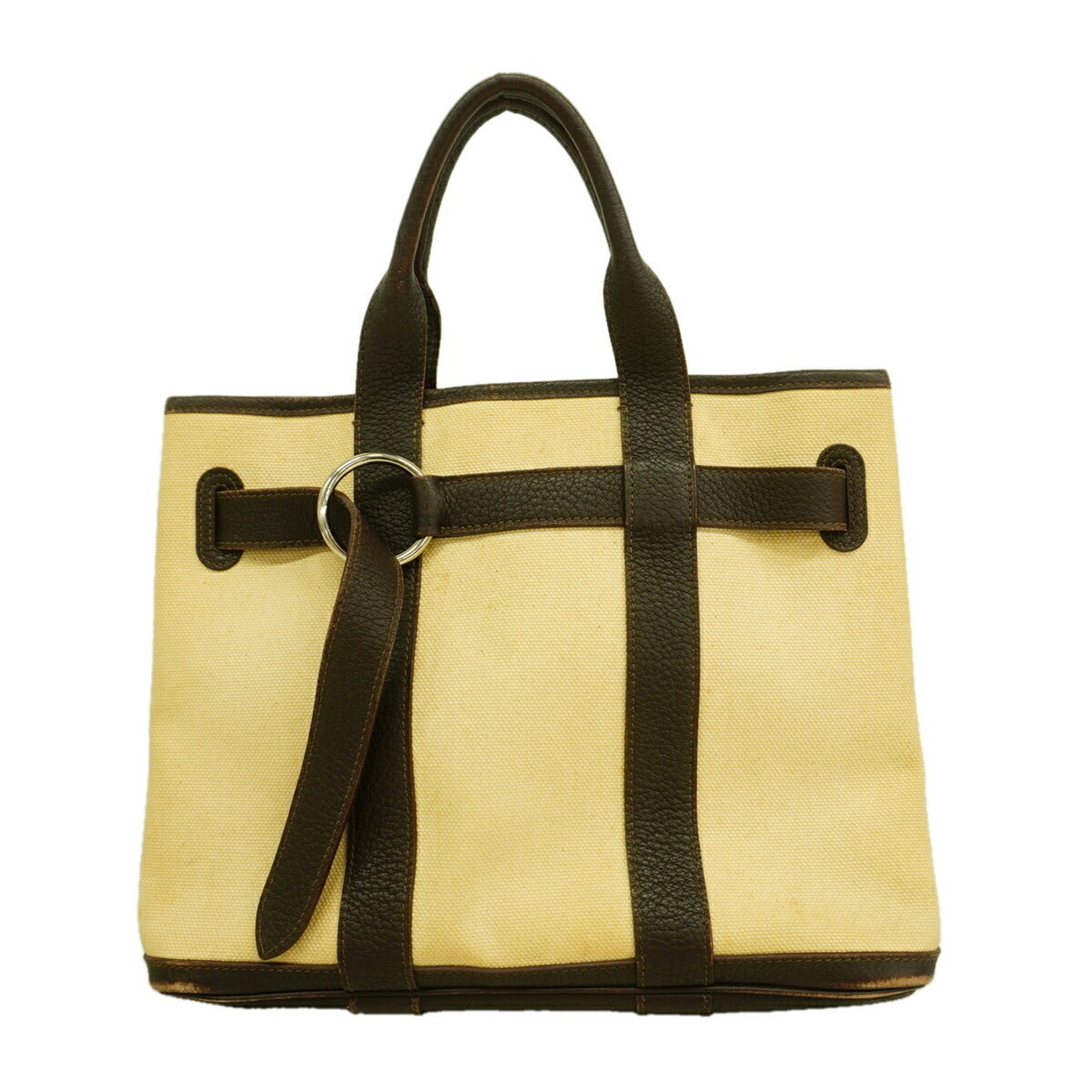Hermes Brown Toile H Handbag (Pre-Owned)