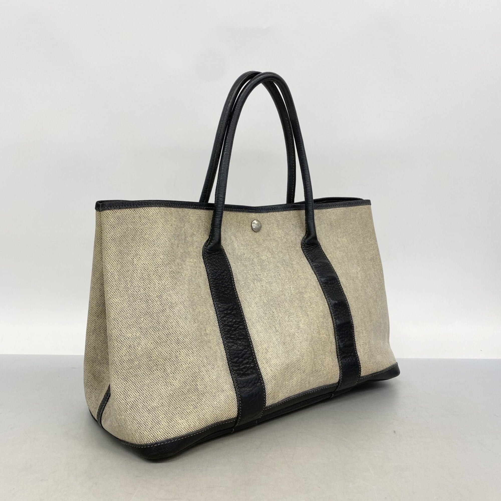 Hermes Black Toile H Tote Bag (Pre-Owned)